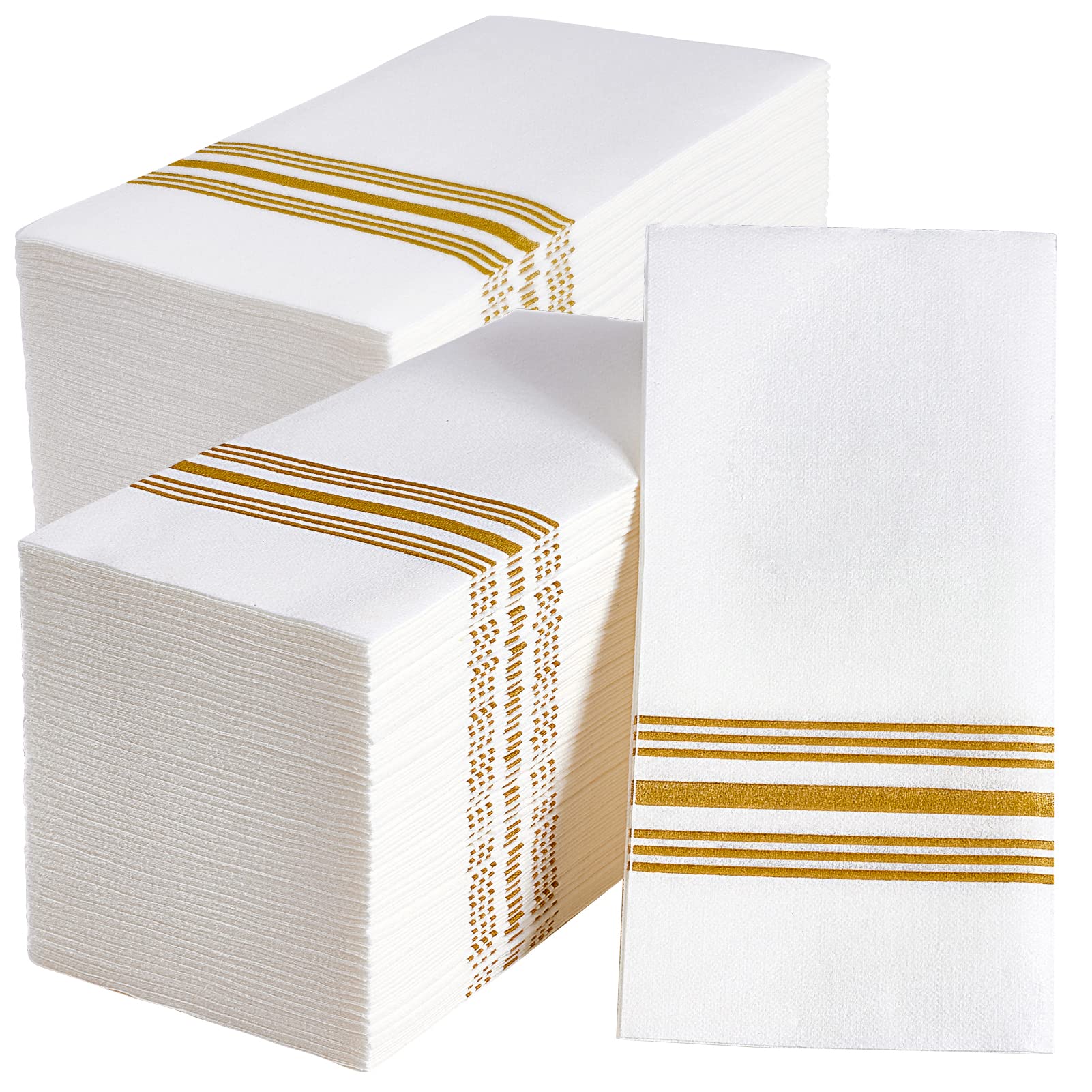 Vplus 300 PACK Guest Towels Disposable Bathroom, Decorative Bathroom Napkins Cloth Feel, Soft, and Absorbent Disposable Paper Hand Towel for Dinners, Kitchen, Parties, Weddings, Christmas Party