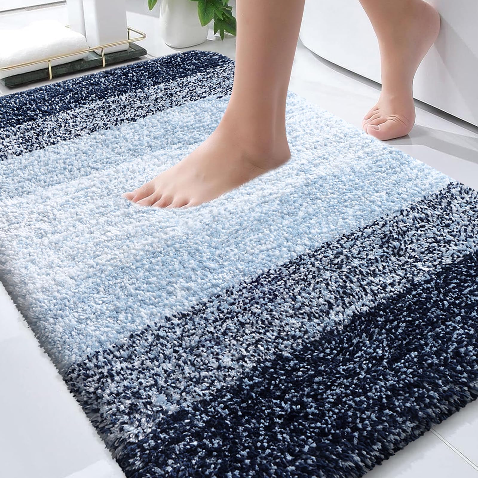 OLANLY Bathroom Rugs Mat 30x20, Extra Soft Absorbent Microfiber Bath Rugs, Rubber Backing, Quick Dry, Machine Washable Bath Mats for Bathroom Floor, Tub and Shower, Home Decor Accessories, Grey