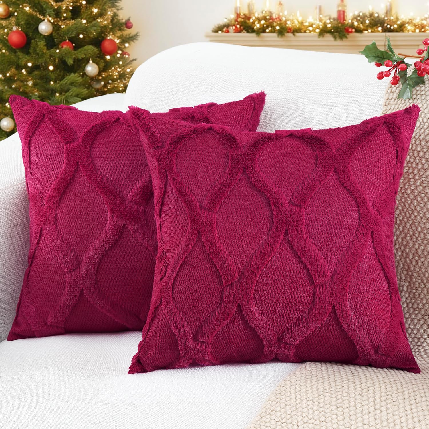 Faux Fur Throw Pillow Covers