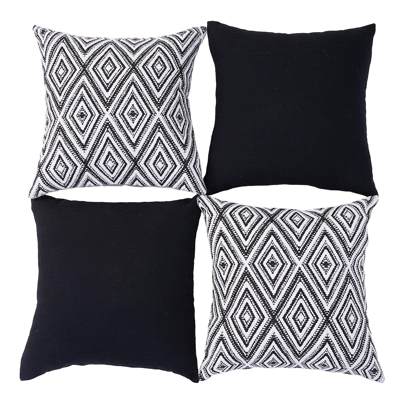 HPUK Decorative Throw Pillow Covers Set of 4 Square Couch Pillows Linen Cushion Cover for Couch Sofa Living Room, 18"x18" inches, Blue