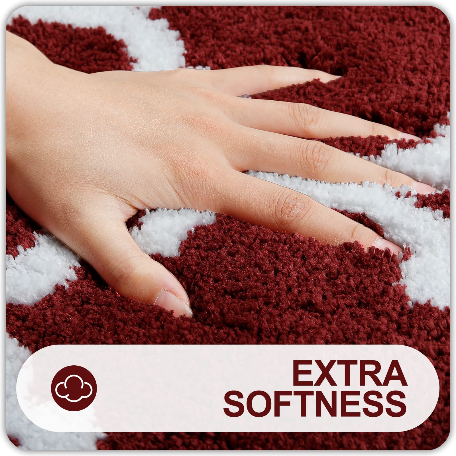 OLANLY Bathroom Rugs 24x16, Soft and Absorbent Microfiber Bath Rugs, Non-Slip Shaggy Shower Carpet, Machine Wash Dry, Bath Mats for Bathroom Floor, Tub and Shower, Grey