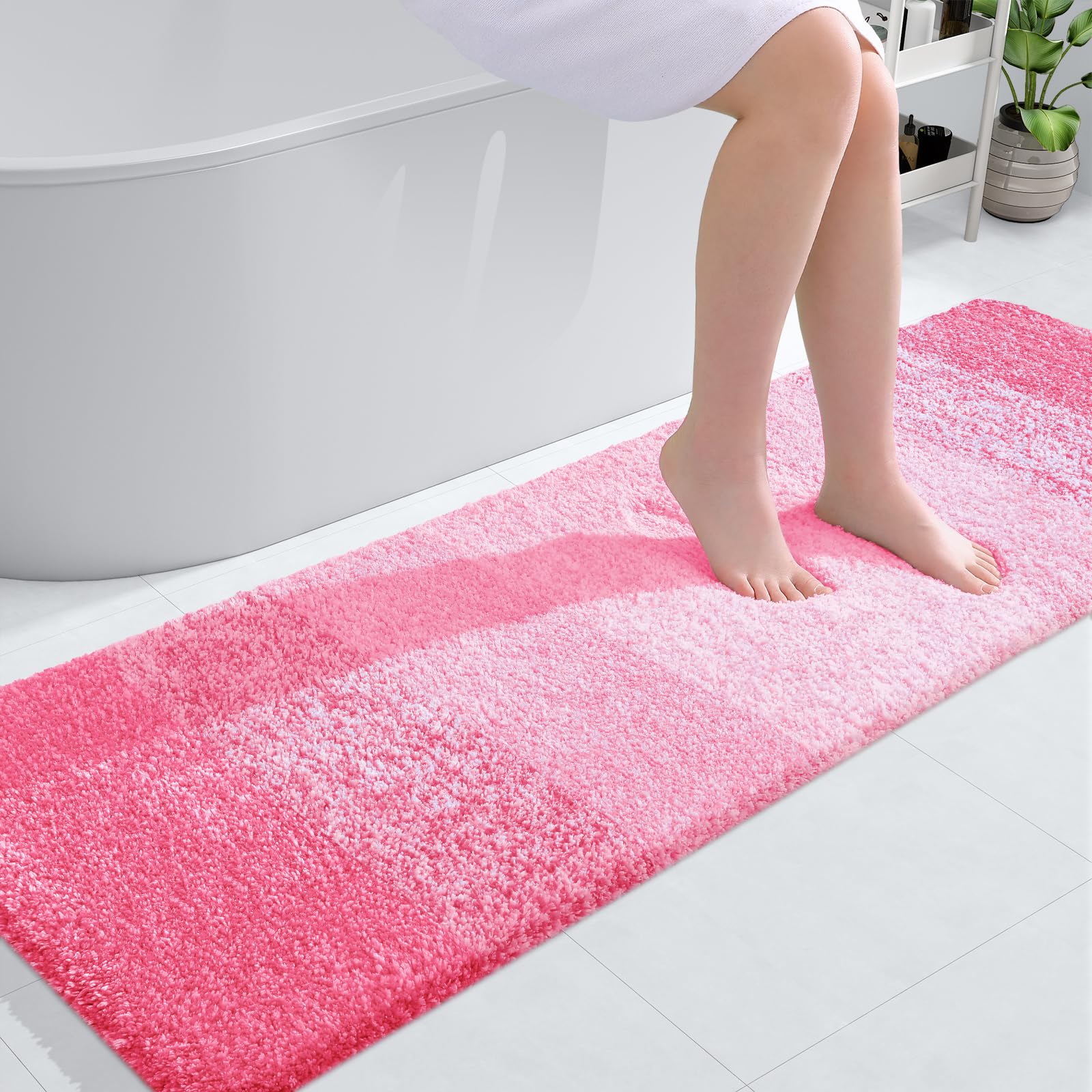 OLANLY Bathroom Rugs Mat 30x20, Extra Soft Absorbent Microfiber Bath Rugs, Rubber Backing, Quick Dry, Machine Washable Bath Mats for Bathroom Floor, Tub and Shower, Home Decor Accessories, Grey