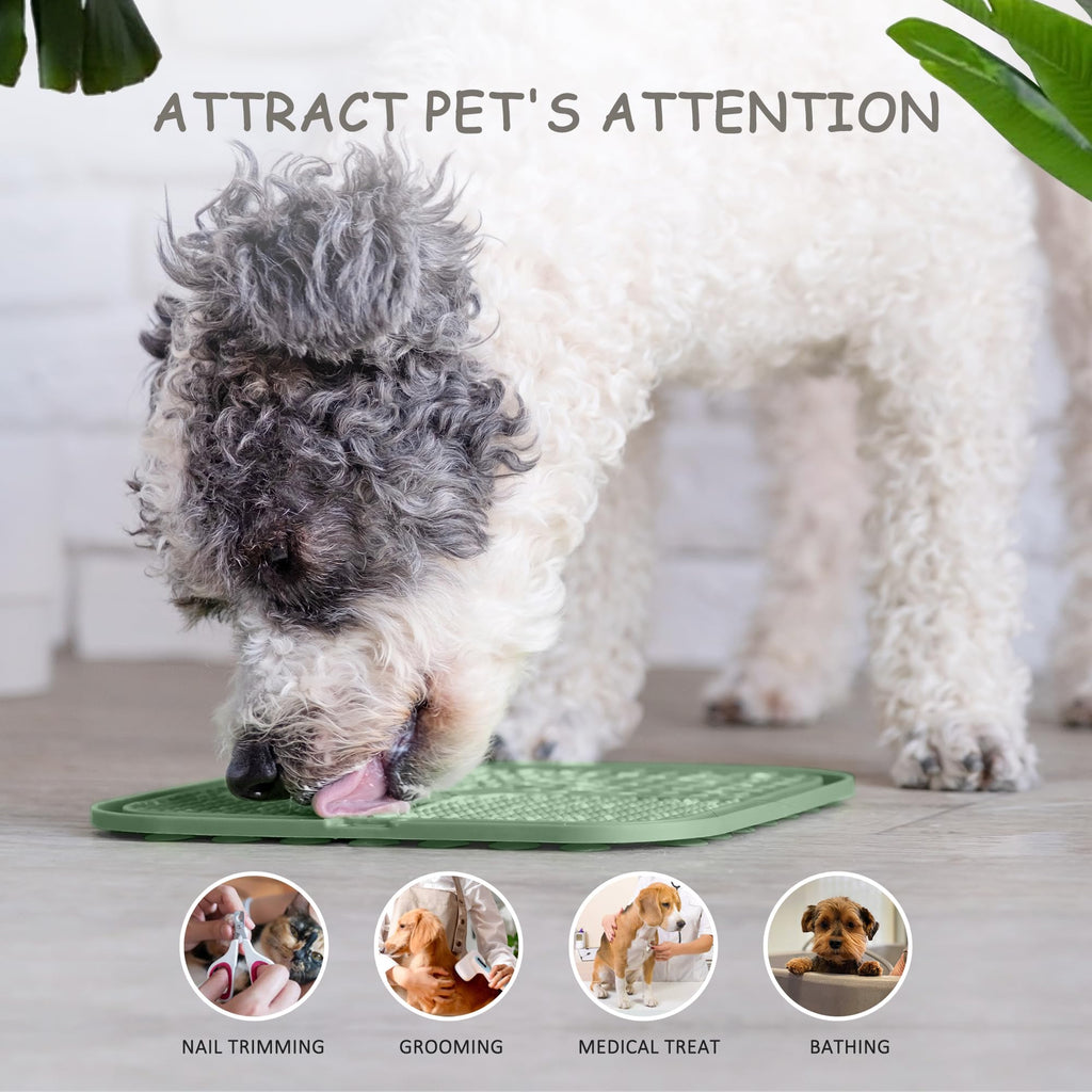 2 Pack Lick Mat for Dogs,Cats,Upgraded 8.5×8.5 inches Licking Mats with Suction Cups,Slow Feeder Licking Pad for Anxiety Relief and Boredom Reducer,Suitable for Dog Training Set 2