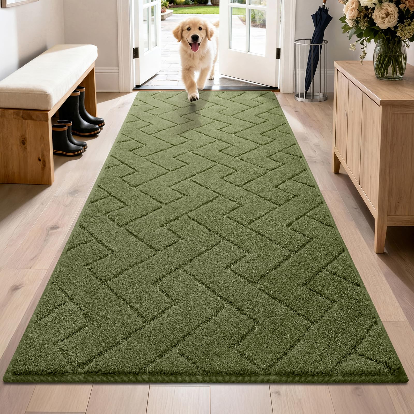 PURRUGS Dirt Trapping Door Mat 20" x 31.5", Non-Slip Machine Washable Entry Rug, Dog Doormat, Indoor Front Door Mat, Super Absorbent Entryway Rug for Muddy Shoes & Paws, Taupe