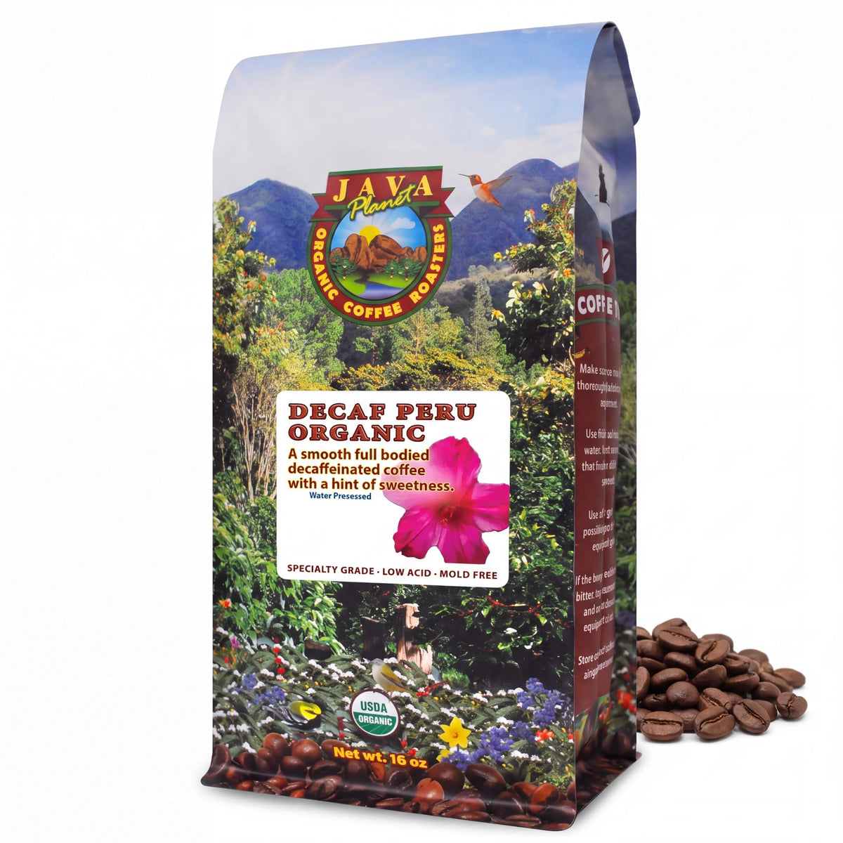 Java Planet Low Acid Organic Espresso Whole Bean Coffee 16oz