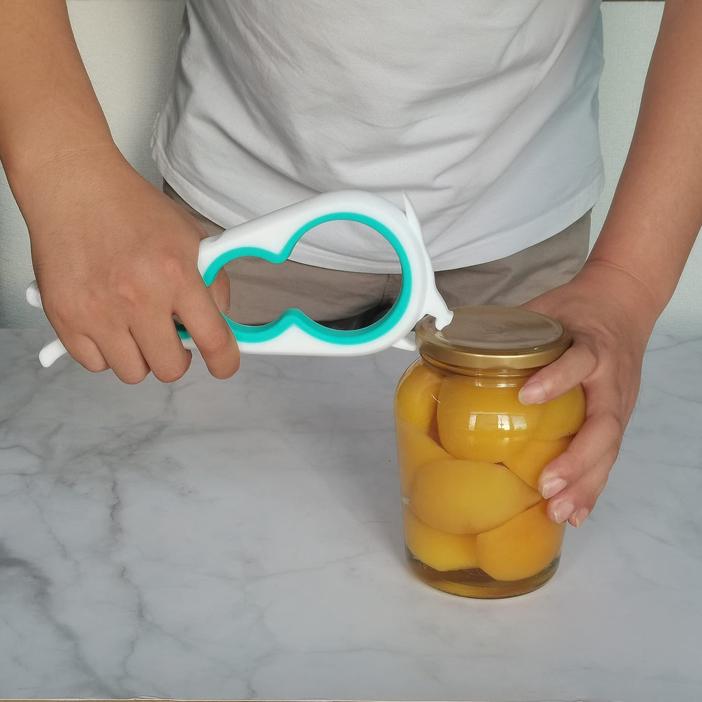 Otstar Jar Opener Bottle Opener and Can Opener for Weak hands, Seniors with Arthritis and Anyone with Low Strength, Mutil Jar Opener Get Lids Off Easily (Blue and Grey)