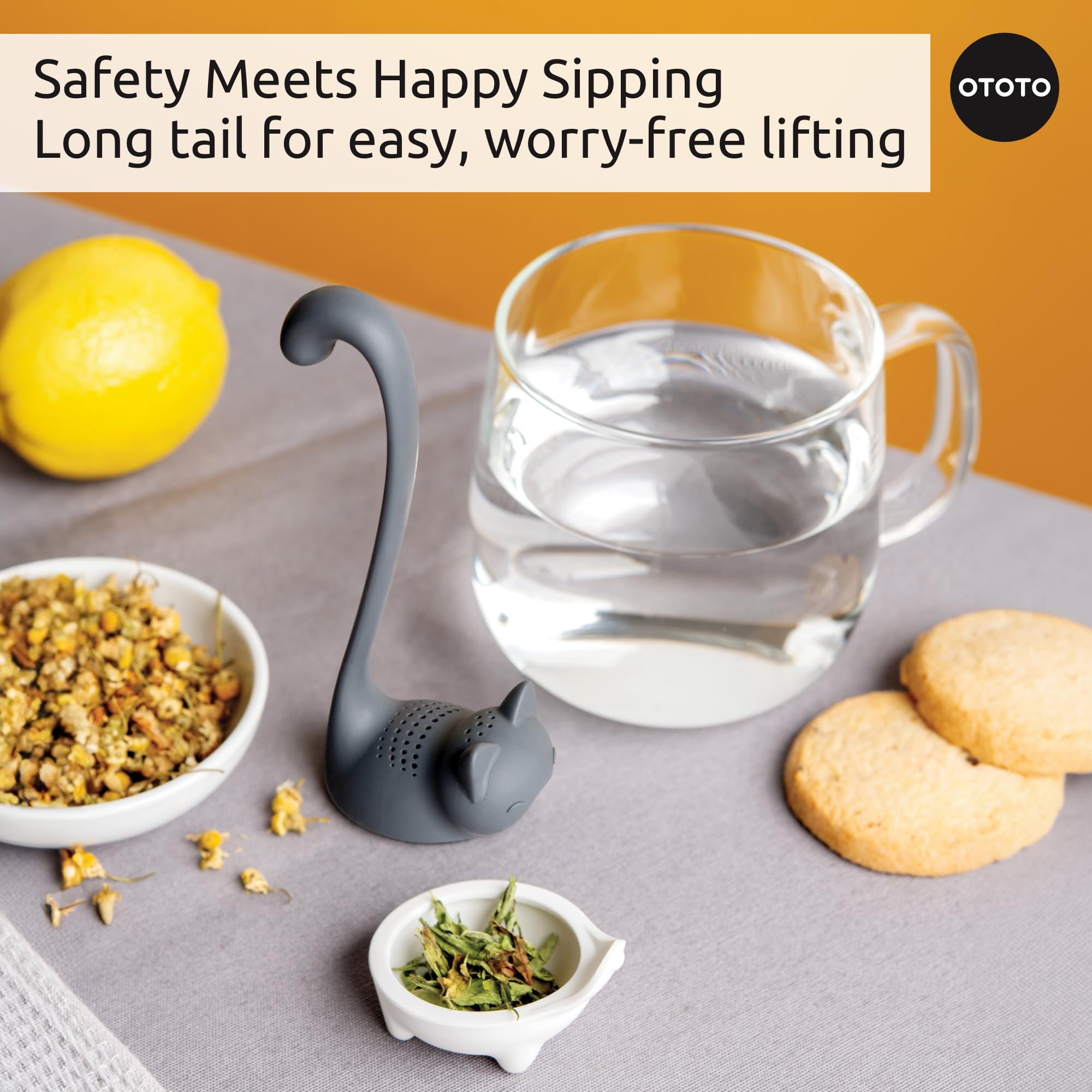 Cute Tea Infuser by OTOTO - Loose Leaf Tea Steeper, Tea Accessories, Tea Diffusers, Tea Infuser for Loose Leaf Tea, Tea Strainers, Cute Gifts, Tea Gift Set, Kitchen Gifts, Cooking Gadgets