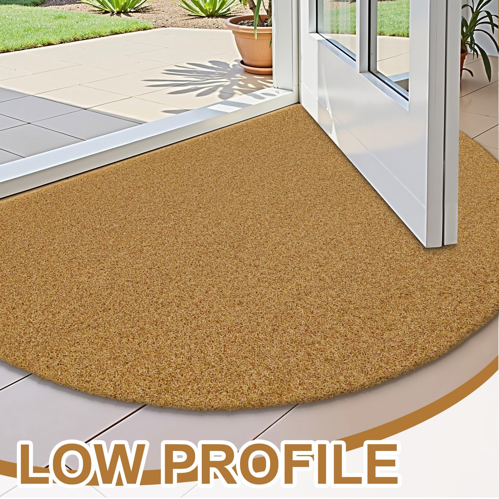OLANLY Front Door Mat, Low Profile Doormat, Stain and Fade Resistant, Easy to Clean, for Indoor and Outdoor Entrances, Patio Porch or Entryway, Brown (30x17 Inch, Home Sweet Home)