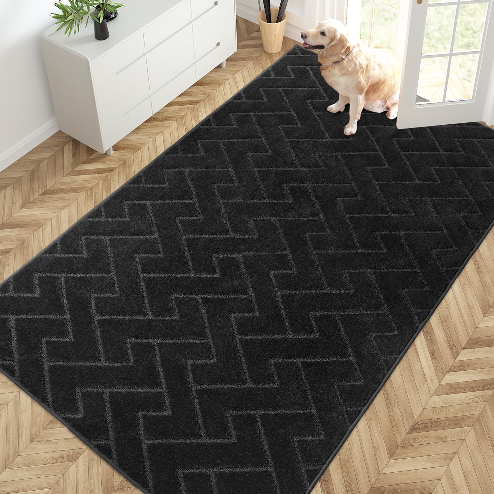 PURRUGS Dirt Trapping Door Mat 20" x 31.5", Non-Slip Machine Washable Entry Rug, Dog Doormat, Indoor Front Door Mat, Super Absorbent Entryway Rug for Muddy Shoes & Paws, Taupe