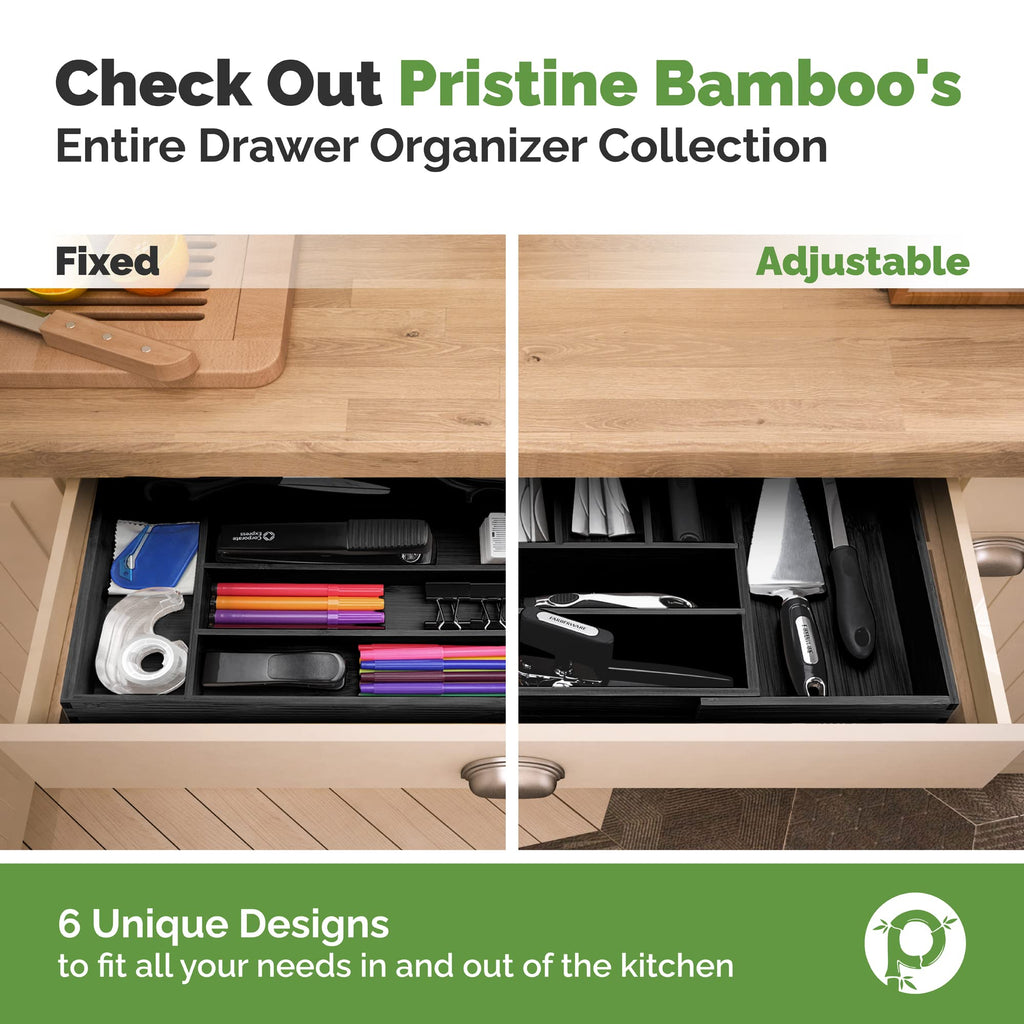 Silverware Organizer - Expandable Kitchen Drawer Organizer - Adjustable Kitchen Drawer Organizer for Utensils, Expandable to 22 Inches Wide, 10 Compartments, Silverware Tray for Drawer