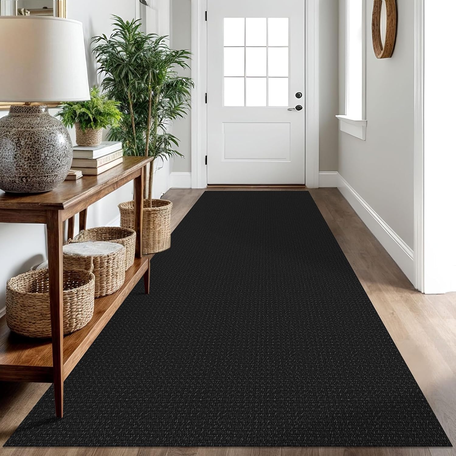 IOHOUZE Small Area Rug 2x3 Washable Woven Rugs for Entryway Non Slip Rubber Backed Kitchen Rugs Indoor Outdoor Doormat Throw Rug Floor Carpet for Entrance Front Door, Orange/Tan/Brown