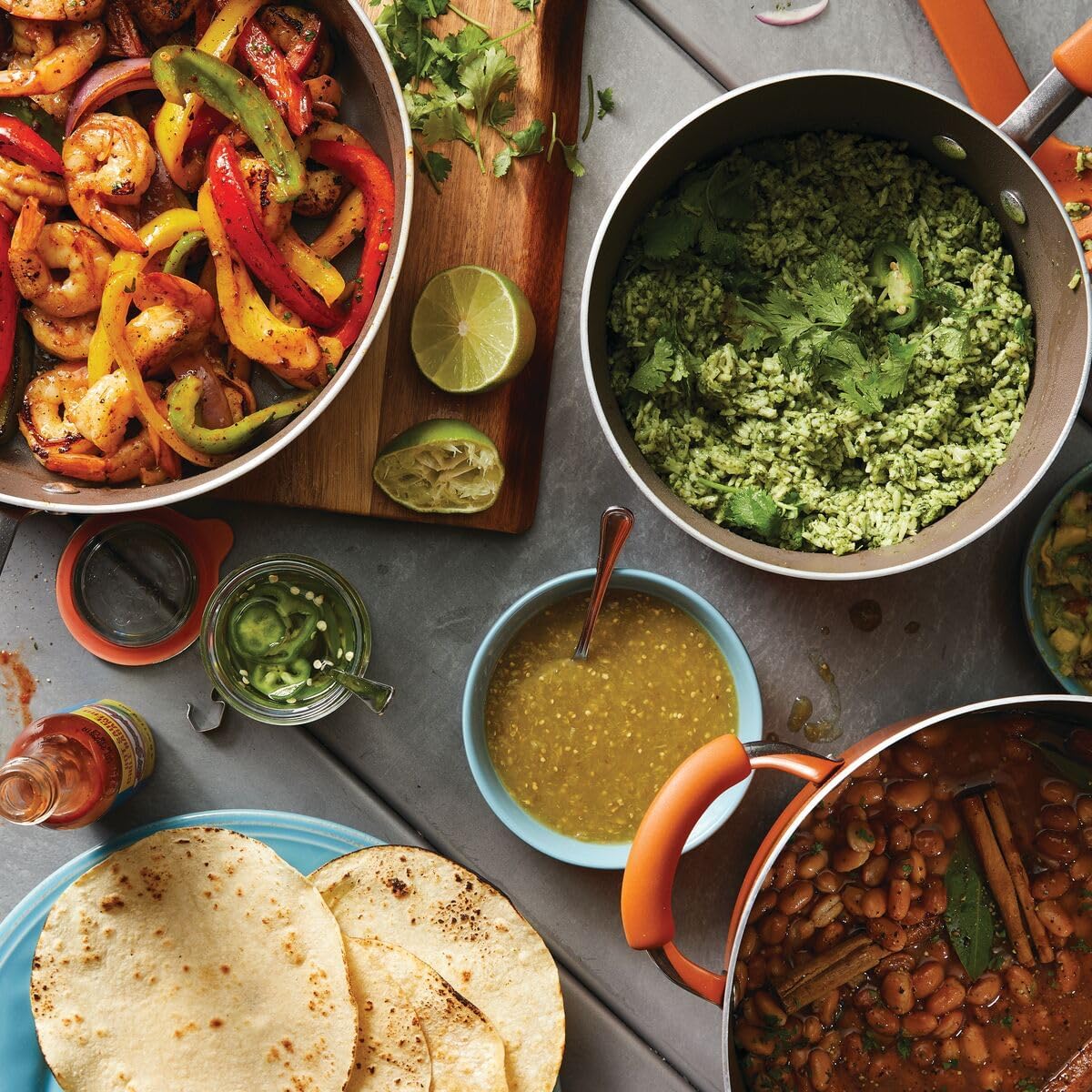 Rachael Ray - 16802 Rachael Ray Cucina Nonstick Cookware Pots and Pans Set, 12 Piece, Sea Salt Gray