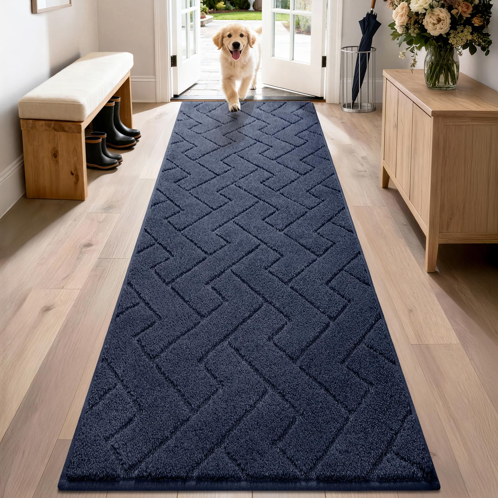 PURRUGS Dirt Trapping Door Mat 20" x 31.5", Non-Slip Machine Washable Entry Rug, Dog Doormat, Indoor Front Door Mat, Super Absorbent Entryway Rug for Muddy Shoes & Paws, Taupe