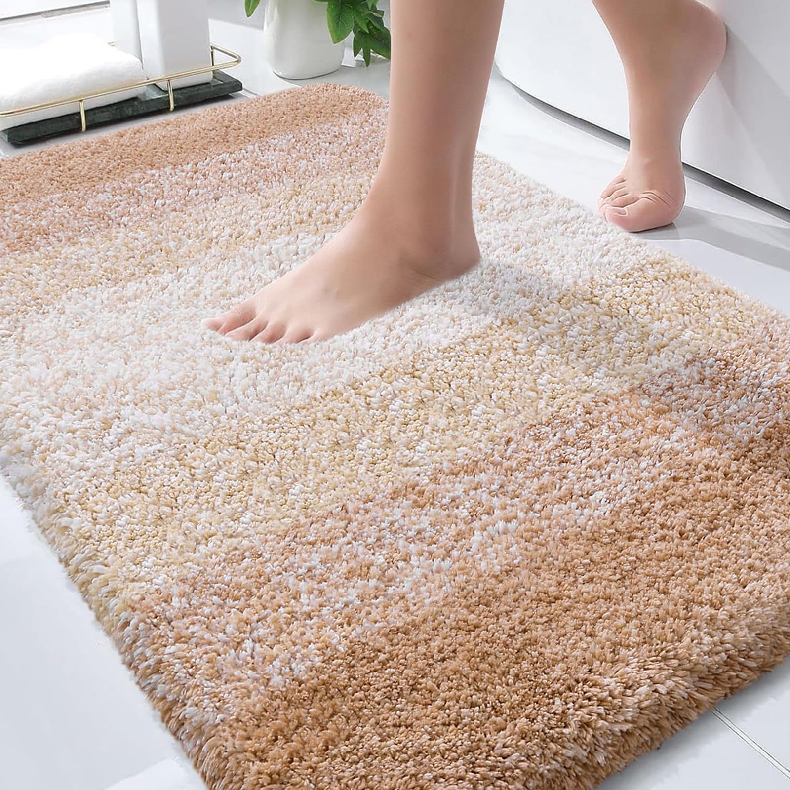 OLANLY Bathroom Rugs Mat 30x20, Extra Soft Absorbent Microfiber Bath Rugs, Rubber Backing, Quick Dry, Machine Washable Bath Mats for Bathroom Floor, Tub and Shower, Home Decor Accessories, Grey