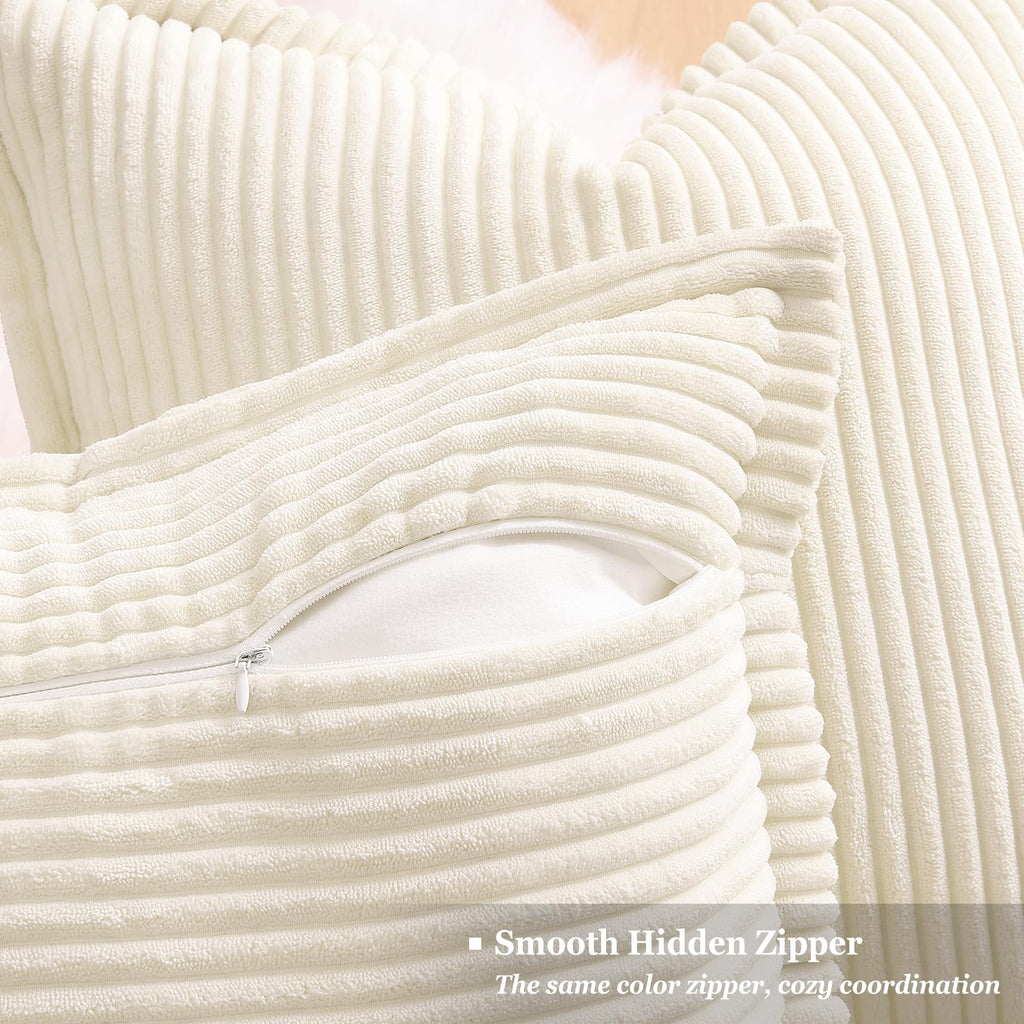Cream White Throw Pillow Covers
