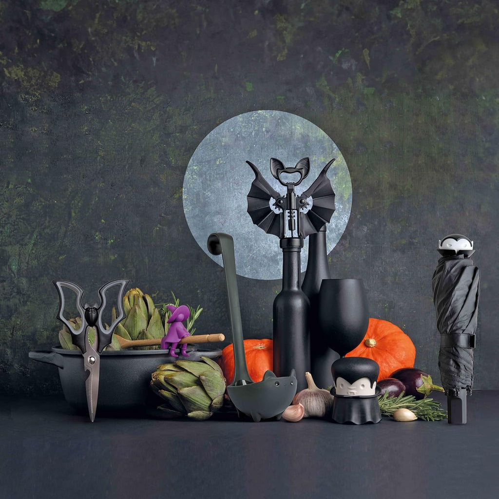 OTOTO NEW! Spookula Vampire Folding, Collapsible, Umbrella, Unique, Goth Accessories, Cool Gifts, Gothic, Black and White, Cute, Rain Umbrella, Spooky, Halloween