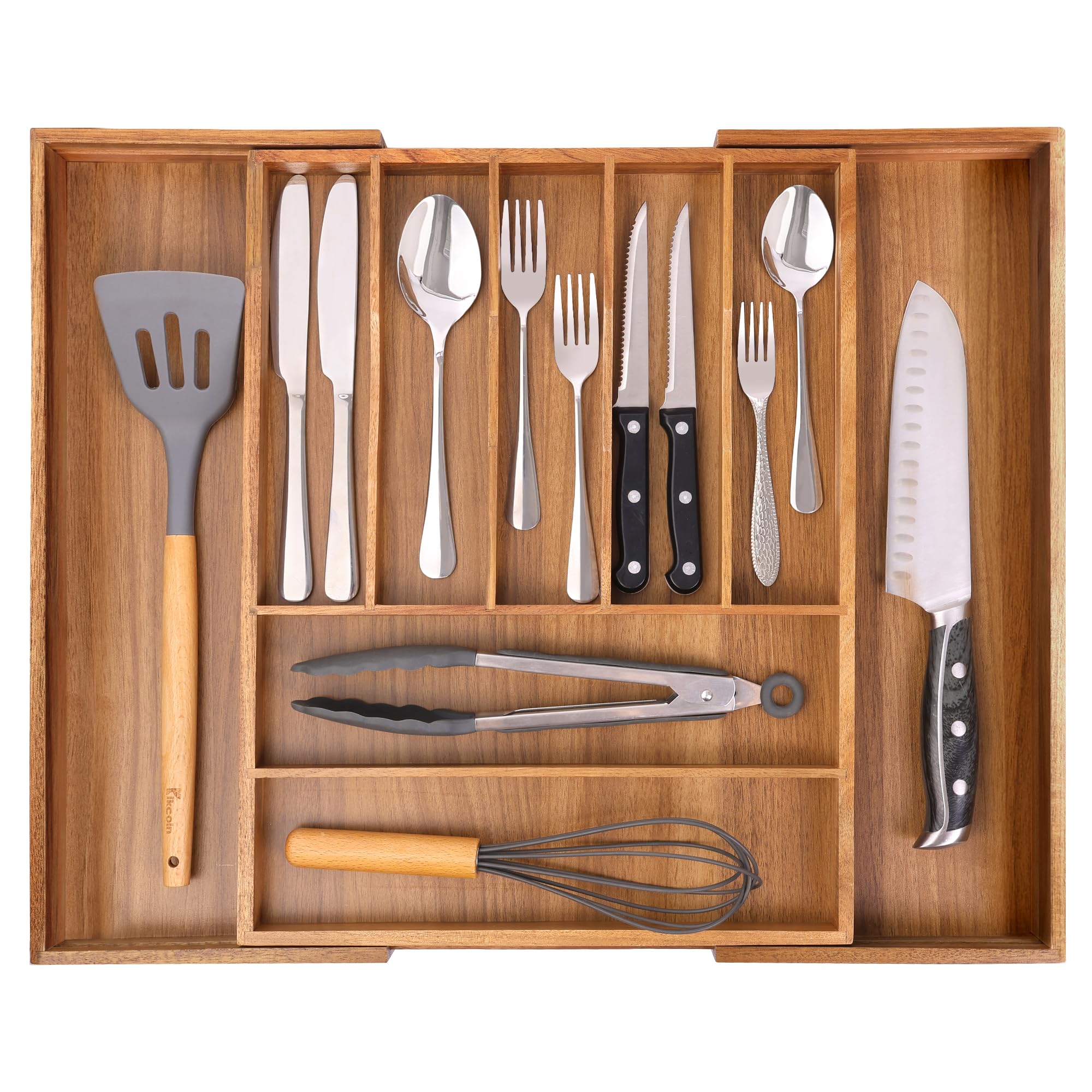 Bellsal Silverware Organizer Kitchen Drawer Organizer Expandable Bamboo Utensil Holder Cutlery Tray for Kitchen Utensil and Flatware Bedroom Office