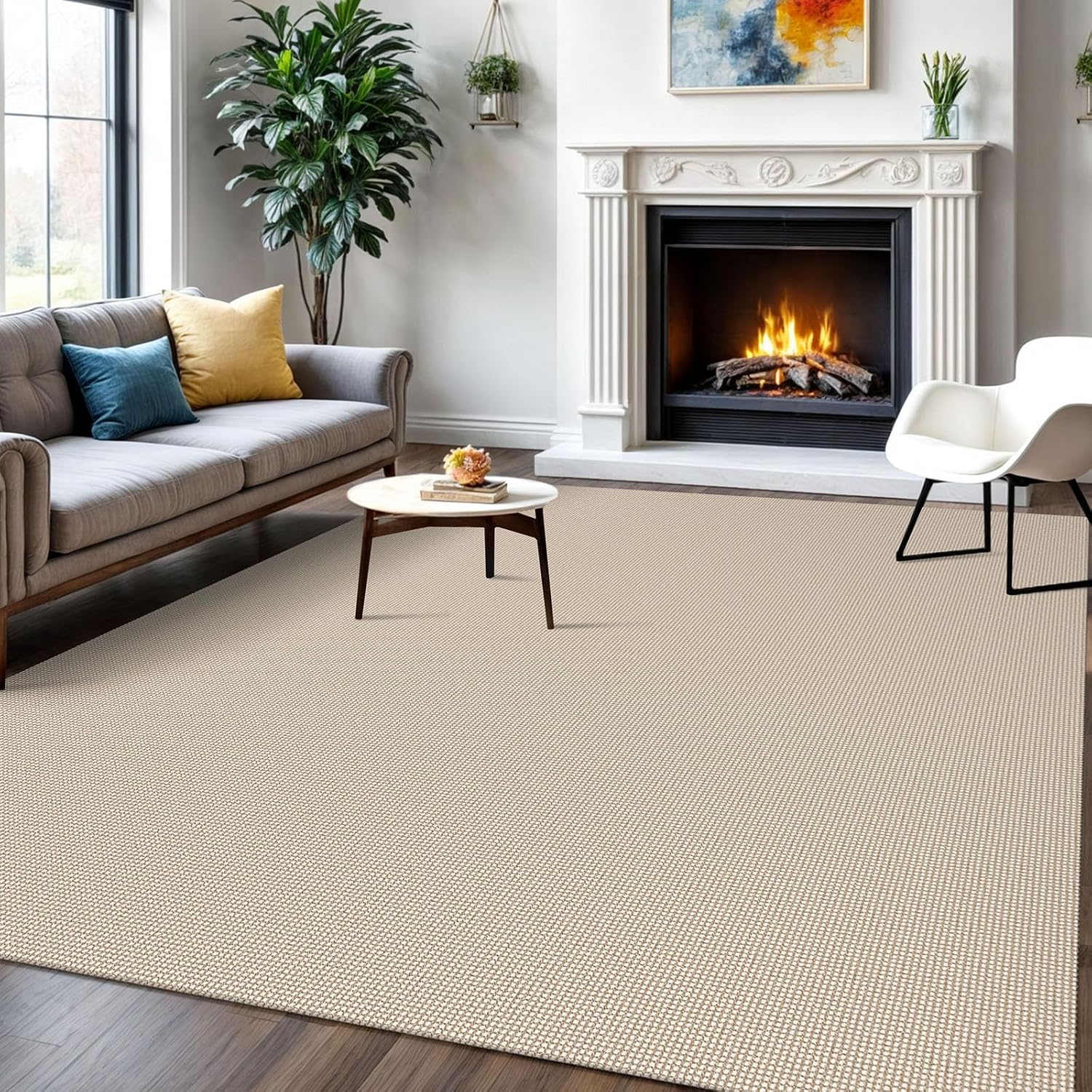 IOHOUZE Small Area Rug 2x3 Washable Woven Rugs for Entryway Non Slip Rubber Backed Kitchen Rugs Indoor Outdoor Doormat Throw Rug Floor Carpet for Entrance Front Door, Orange/Tan/Brown