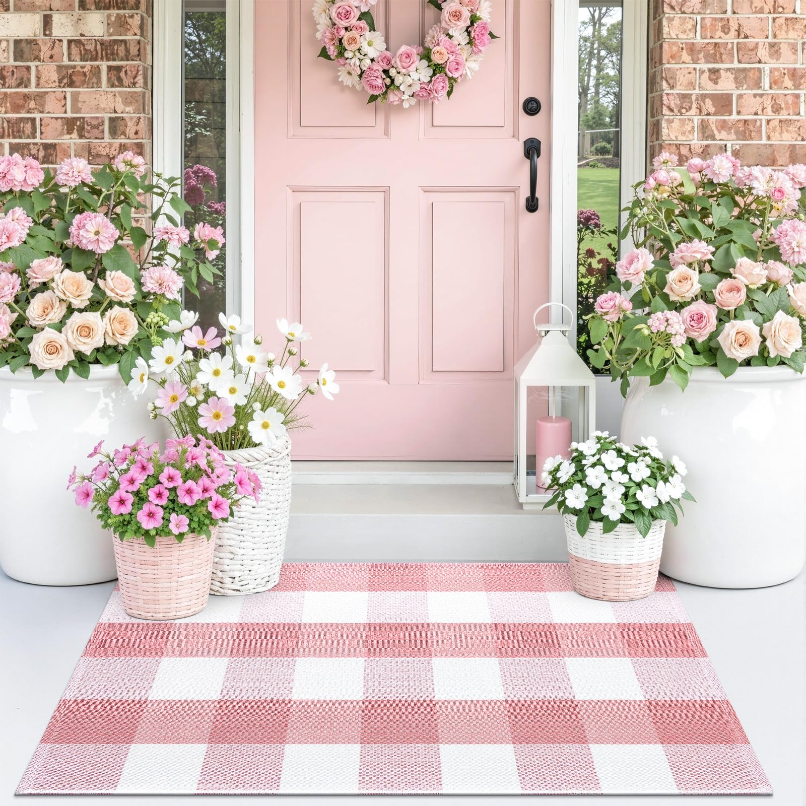 OLANLY Black and White Striped Rug 2'4" x 3'7" (27.5" x 43") – Washable Cotton Indoor Outdoor Doormat for Front Door, Entryway, Kitchen, Porch, Patio Decor