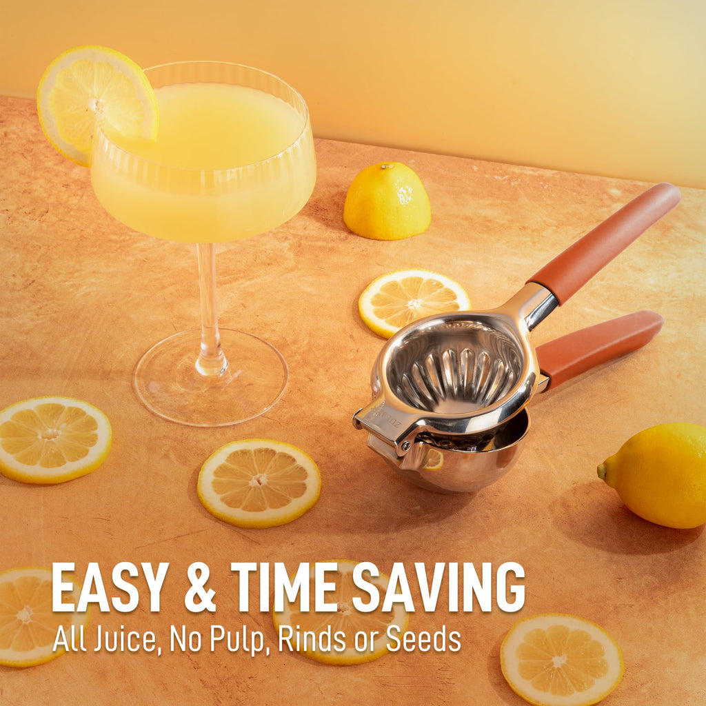 Lemon Squeezer Stainless Steel with Premium Quality Heavy Duty Solid Metal Squeezer Bowl - Large Manual Citrus Press Juicer and Lime Squeezer Stainless Steel - by Zulay Kitchen