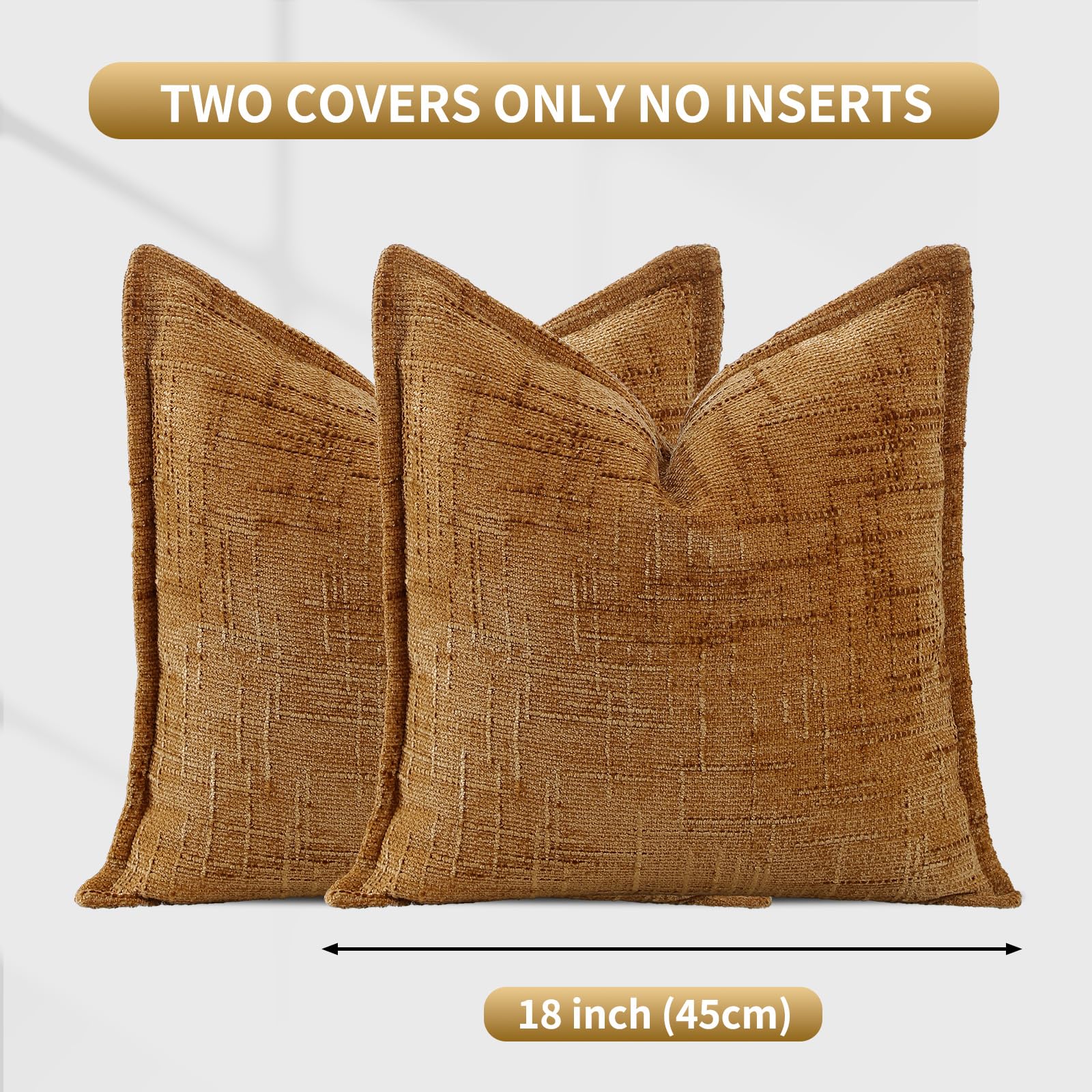 HPUK Decorative Throw Pillow Covers Set of 4 Square Couch Pillows Linen Cushion Cover for Couch Sofa Living Room, 18"x18" inches, Blue