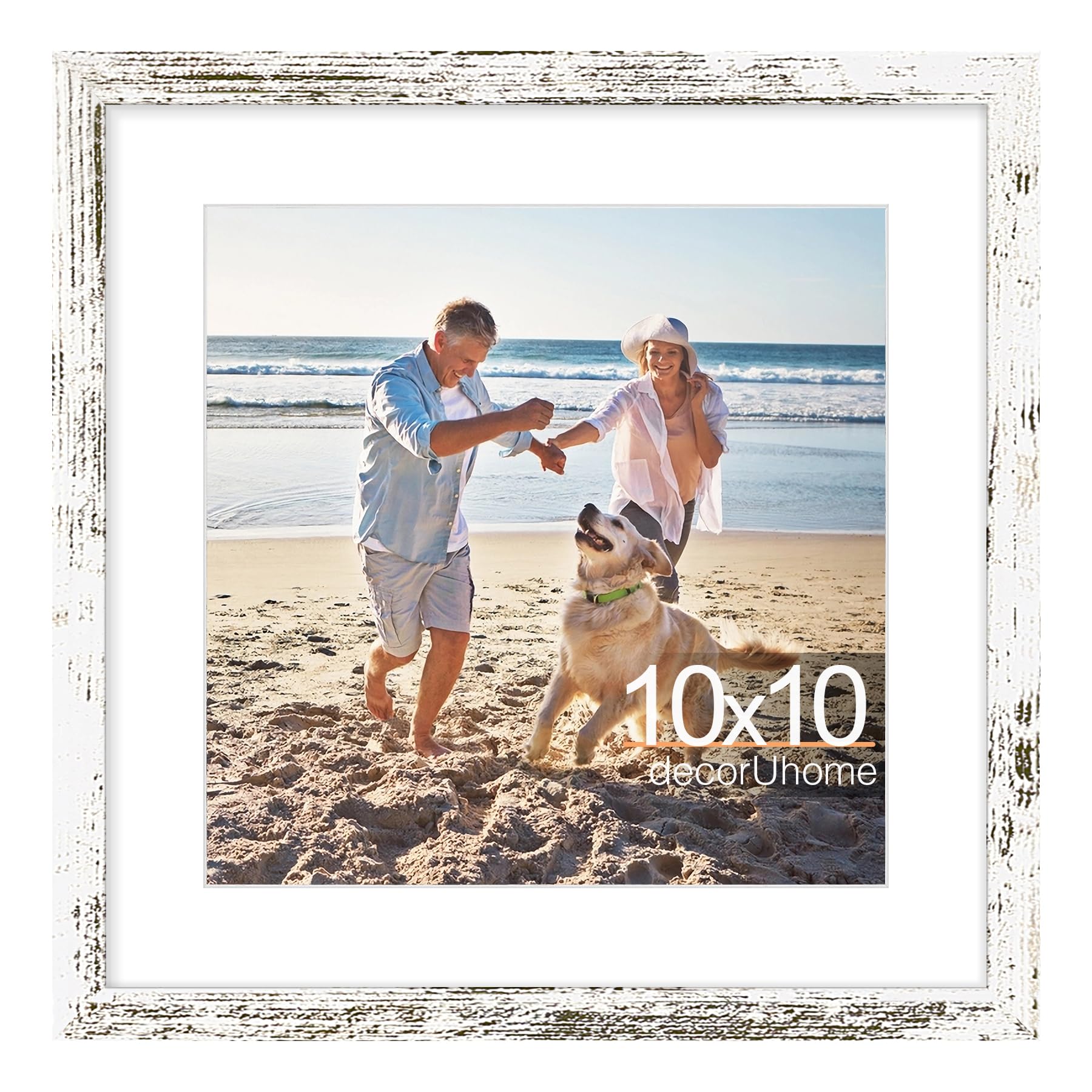 decorUhome 8x10 Picture Frame, Display Pictures 5x7 with Mat or 8x10 without Mat, Wall & Tabletop Display Photo Frame, Black, 1 Pack