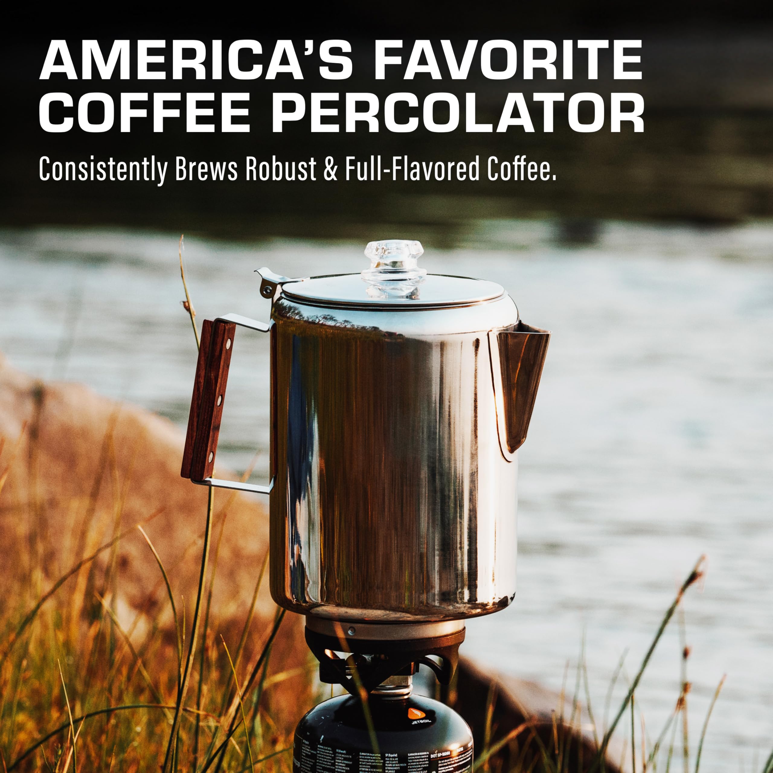 COLETTI Bozeman Percolator Coffee Pot — NO Aluminum or Plastic [9 cup]