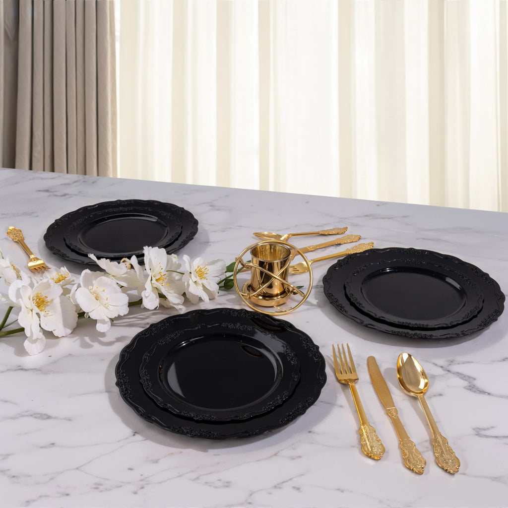 DaYammi 60PCS White Plastic Plates, Heavy Duty White Disposable Plates Premium 10inch Dinner Plates Hard Plastic Plates Disposable for Party Wedding Bridal Shower