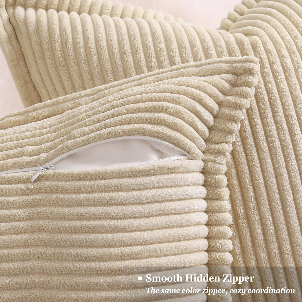 Cream White Throw Pillow Covers