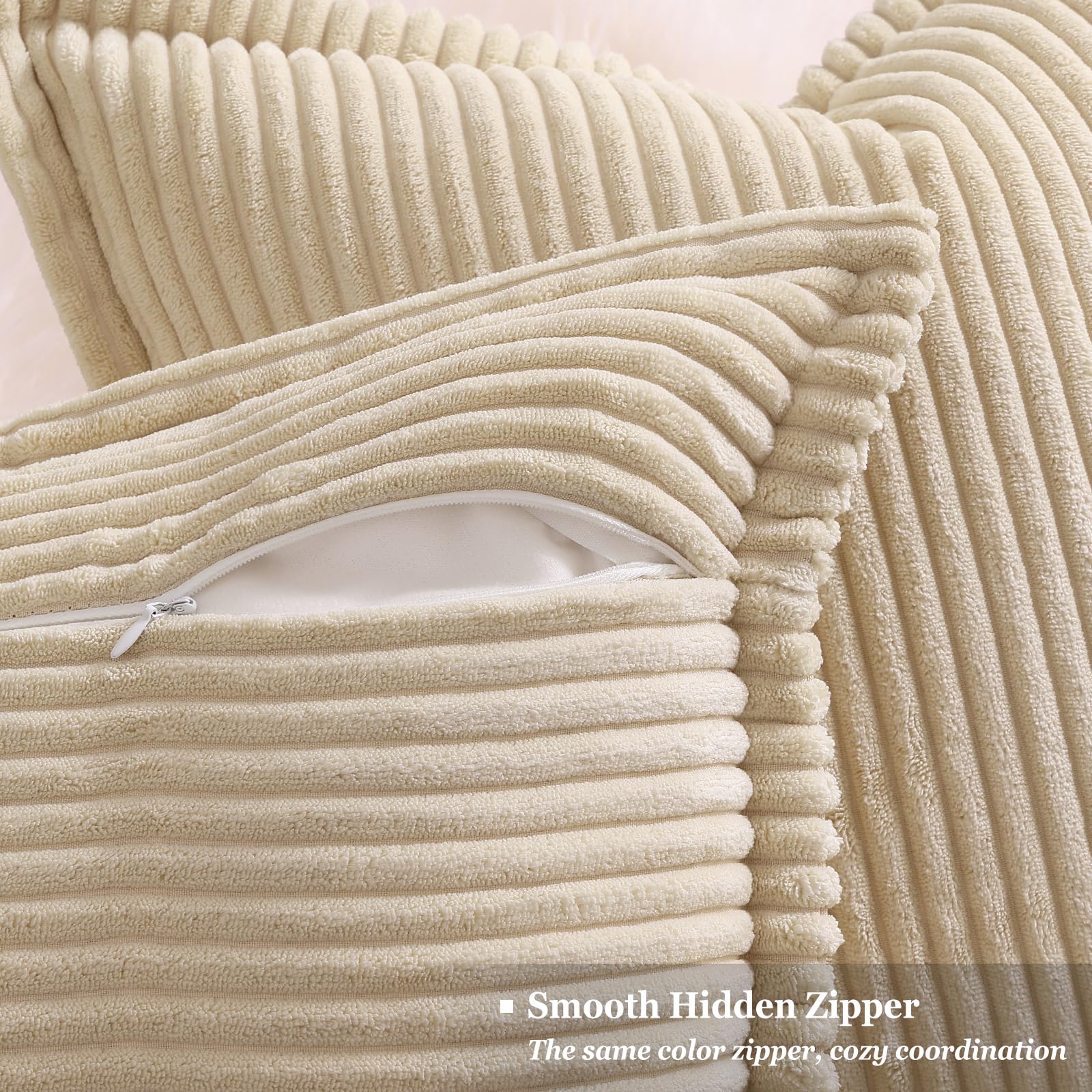 Cream White Throw Pillow Covers