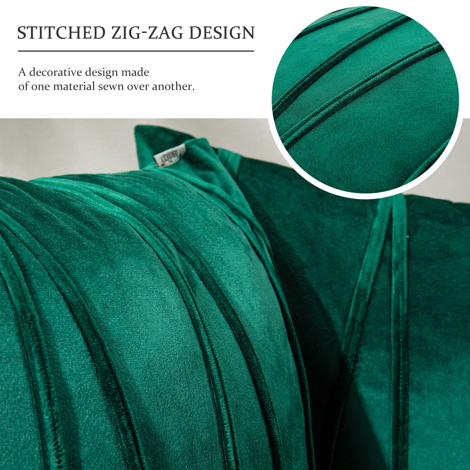 Topfinel Christmas Decorative Throw Pillow Covers 20 X 20 Inch,Soft Solid Velvet Pillow Covers Cushion Case for Sofa Bedroom 50 X 50 Cm (Pack of 2) Emerald Green