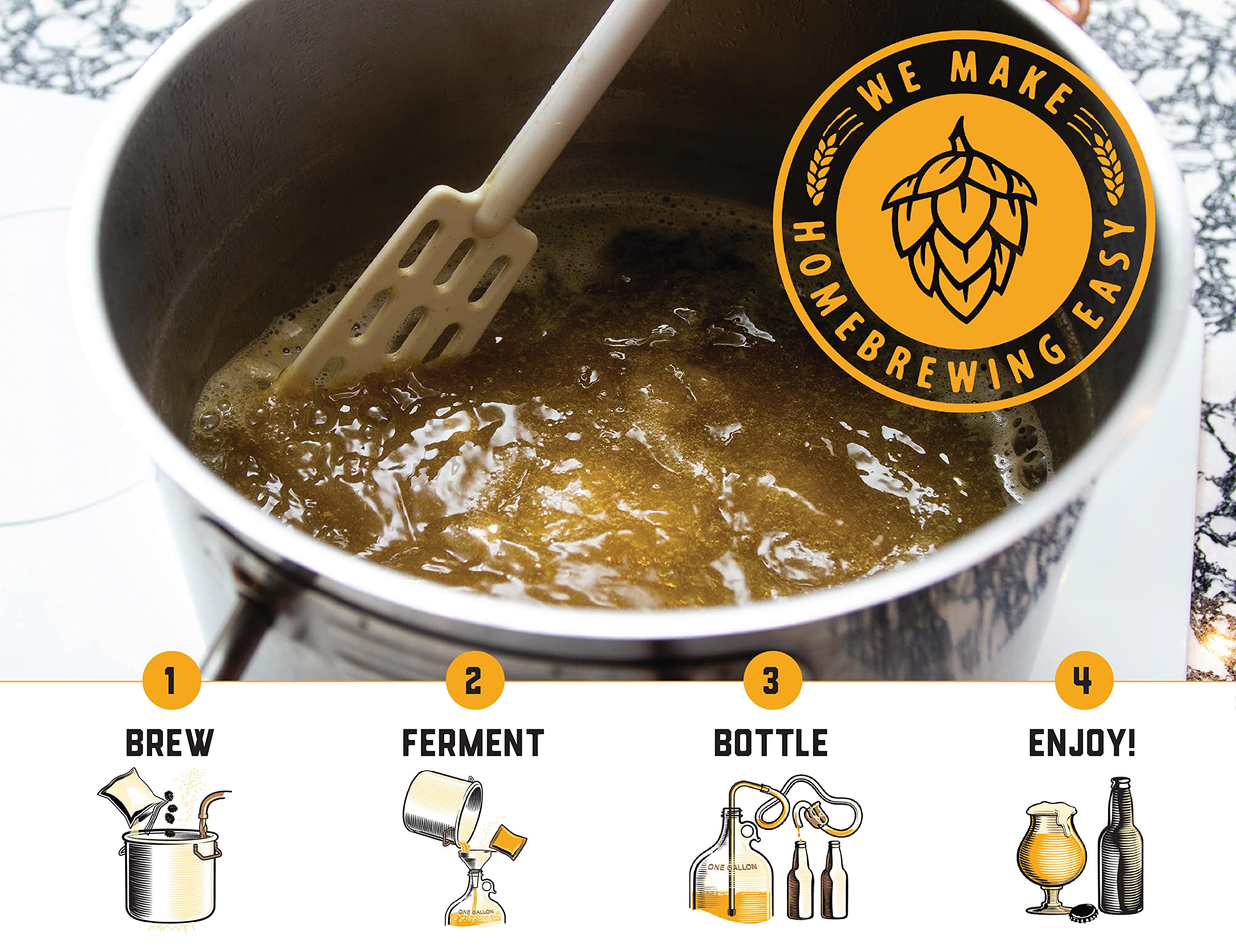 Craft A Brew - American Pale Ale - Beer Making Kit - Make Your Own Craft Beer - Complete Equipment and Supplies - Starter Home Brewing Kit - 1 Gallon