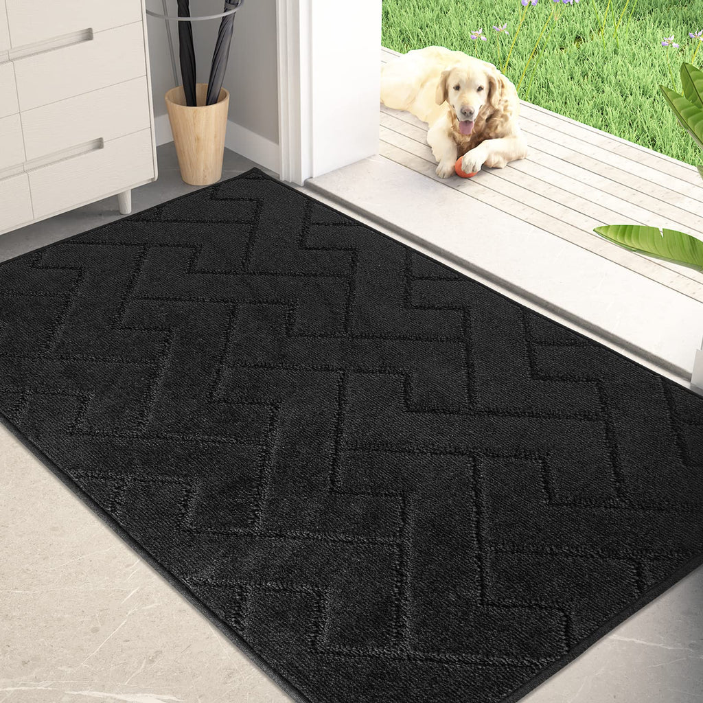 PURRUGS Dirt Trapping Door Mat 20" x 31.5", Non-Slip Machine Washable Entry Rug, Dog Doormat, Indoor Front Door Mat, Super Absorbent Entryway Rug for Muddy Shoes & Paws, Taupe
