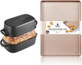 HONGBAKE Jelly Roll Pan & 2 Pack Cast Iron Loaf Pans