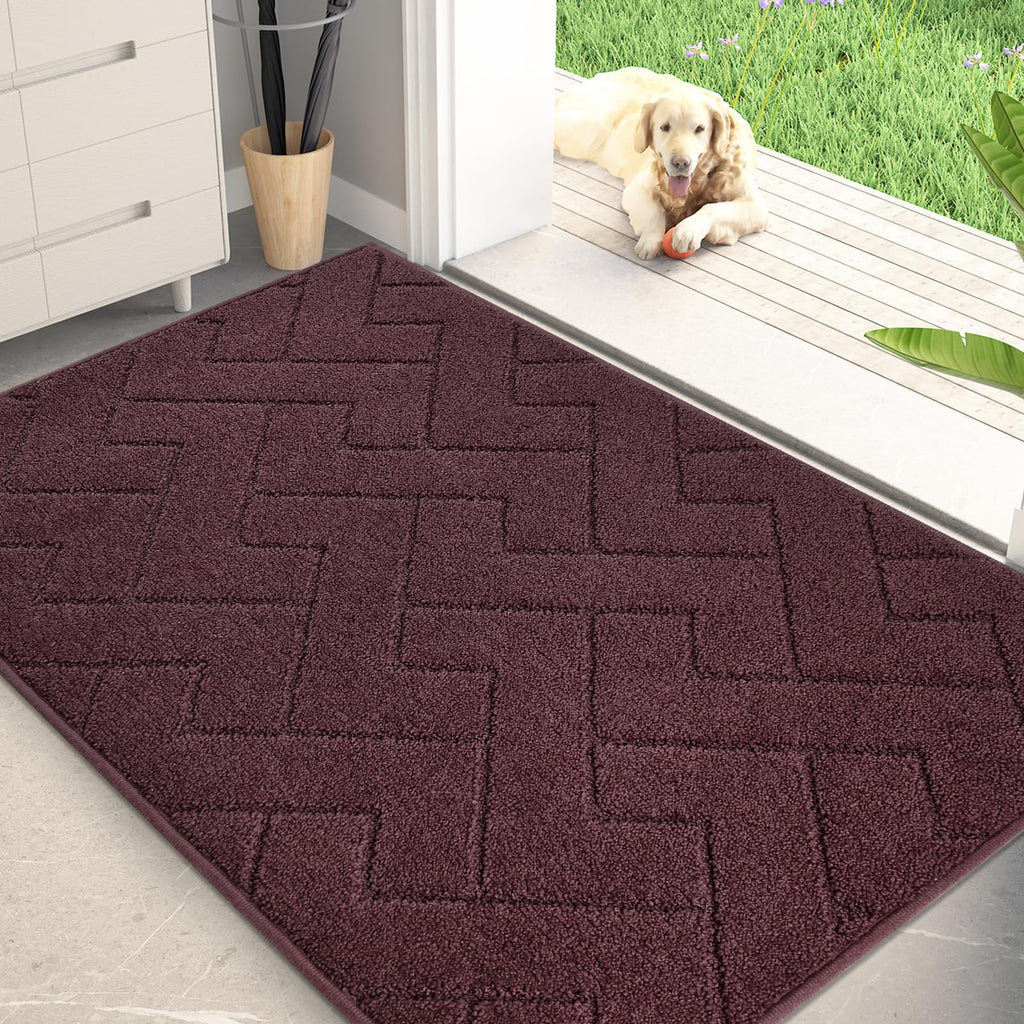 PURRUGS Dirt Trapping Door Mat 20" x 31.5", Non-Slip Machine Washable Entry Rug, Dog Doormat, Indoor Front Door Mat, Super Absorbent Entryway Rug for Muddy Shoes & Paws, Taupe