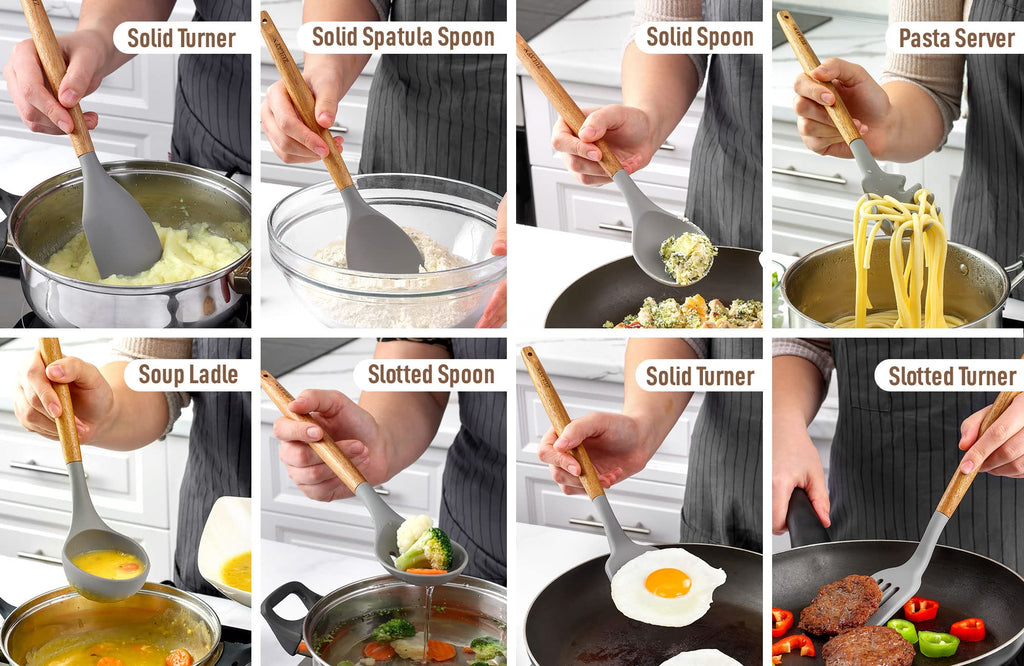 Zulay Kitchen 5 Piece Silicone Utensil Set