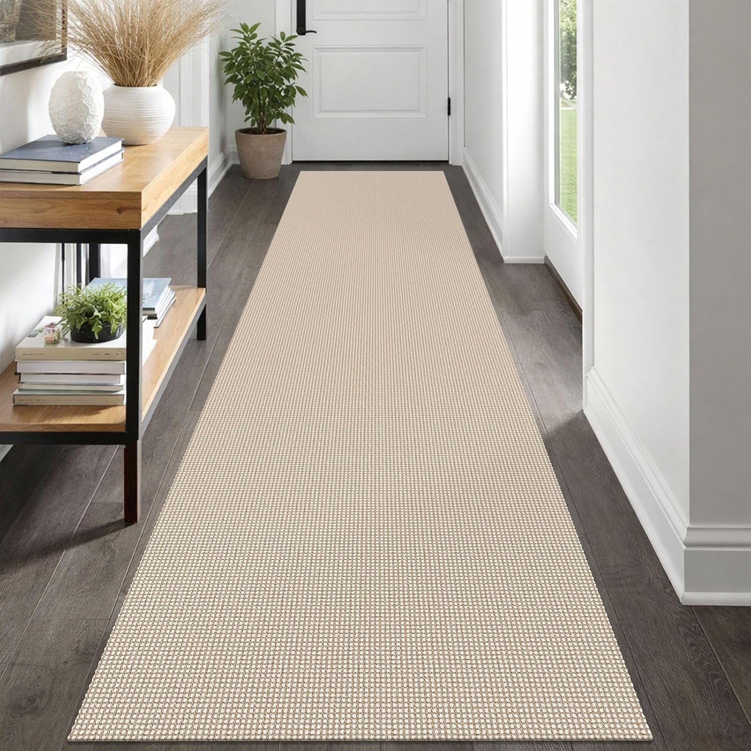 IOHOUZE Small Area Rug 2x3 Washable Woven Rugs for Entryway Non Slip Rubber Backed Kitchen Rugs Indoor Outdoor Doormat Throw Rug Floor Carpet for Entrance Front Door, Orange/Tan/Brown
