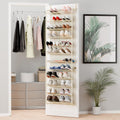 Whitmor 36 Pair Over the Door Shoe Organizer, 12 Tier Hanging Shoe Organizer, Heavy Duty Metal & Mesh Shoe Holder, Hanging Shoe Rack for Closet Organizer & Storage, 74"L x 21.7"W x 7.5"H, White