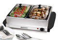 Elite Gourmet EWM-6171 Triple 3 x 2.5 Qt. Trays, Buffet Server, Food Warmer Temperature Control, Clear Slotted Lids, Perfect for Parties, Entertaining & Holidays, 7.5 Qt Total, Stainless Steel