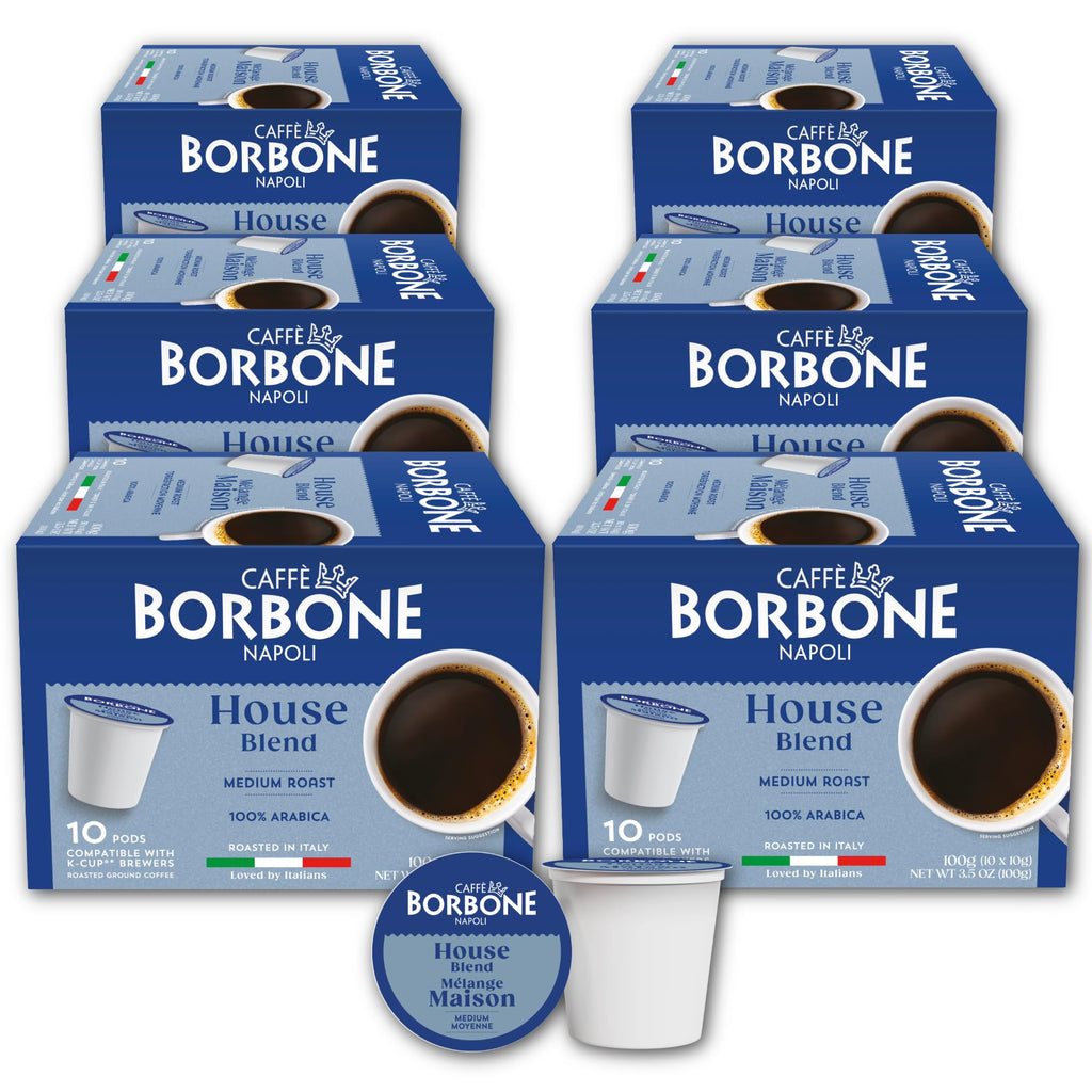 Caffè Borbone Italian Roast Coffee (60 Count) – Medium Dark Roast, Arabica & Robusta Blend, Roasted in Italy for a Bold, Smooth Taste – Single Serve Coffee Pods Compatible with K-Cup Brewers