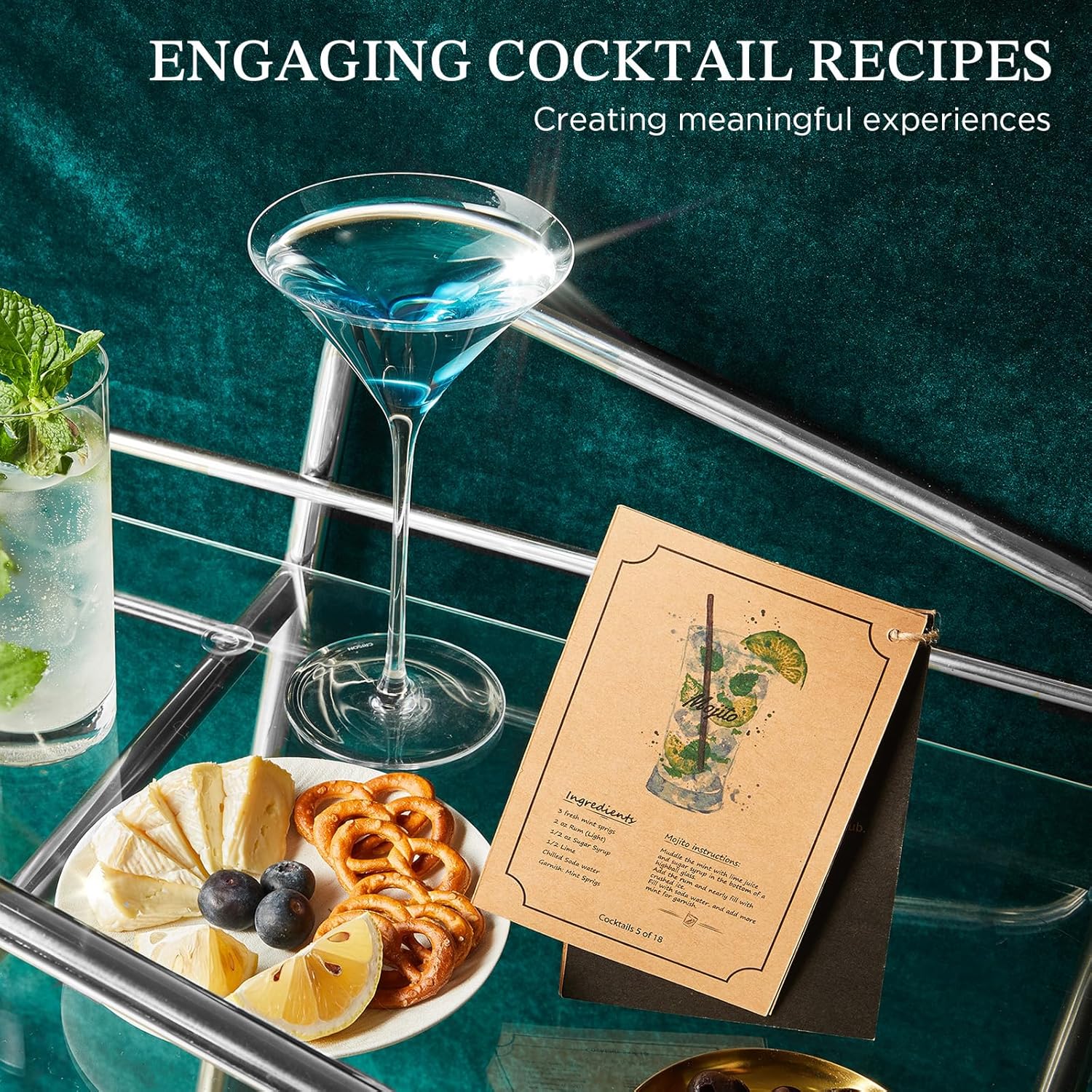 KITESSENSU Boston Shaker Set with Stand | Complete 24-Piece Bartender Cocktail Kit with All Bar Accessories