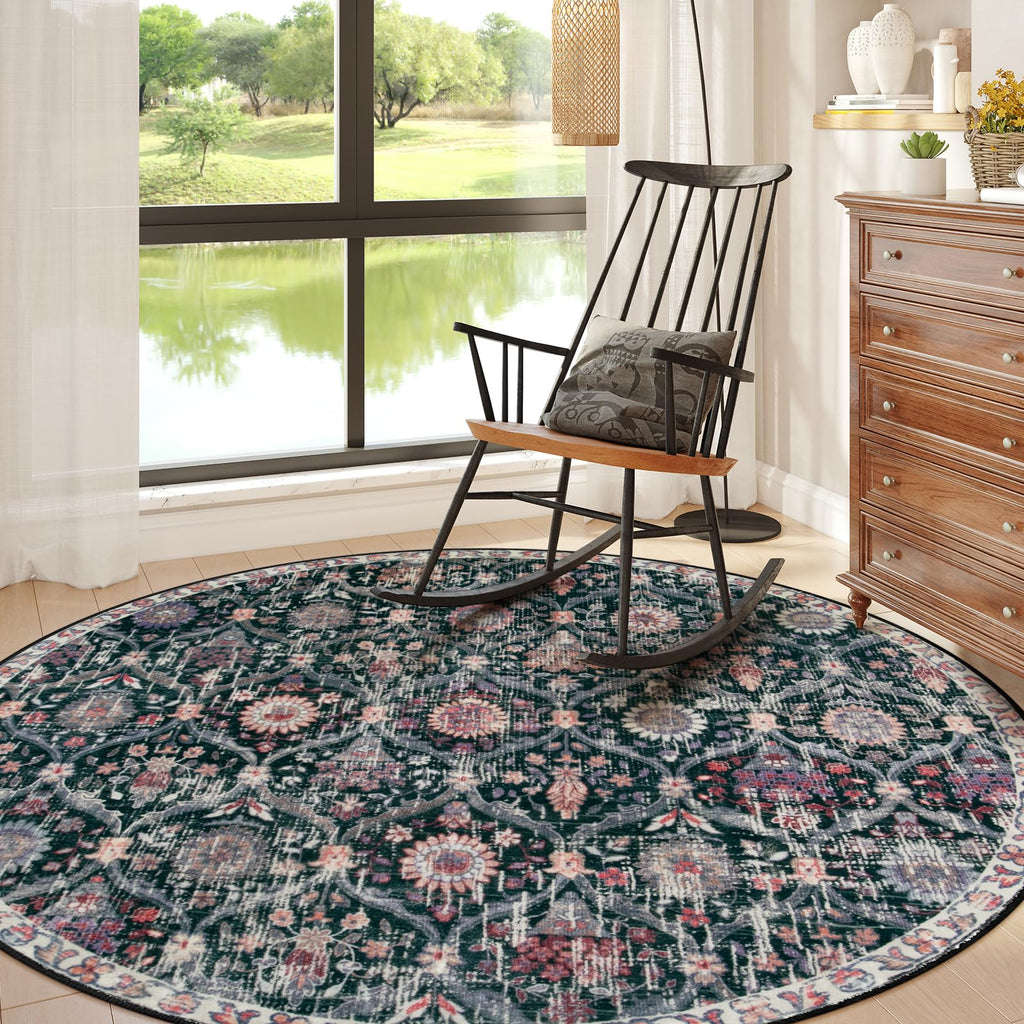 Lahome Moroccan Trellis Washable Rug, 2x3 Kitchen Rugs for Entryway Bathroom, Non-Slip Indoor Door Mat Ultra-Thin, Small Oriental Throw Carpet for Bedroom Entry Elise, Cream/Multi