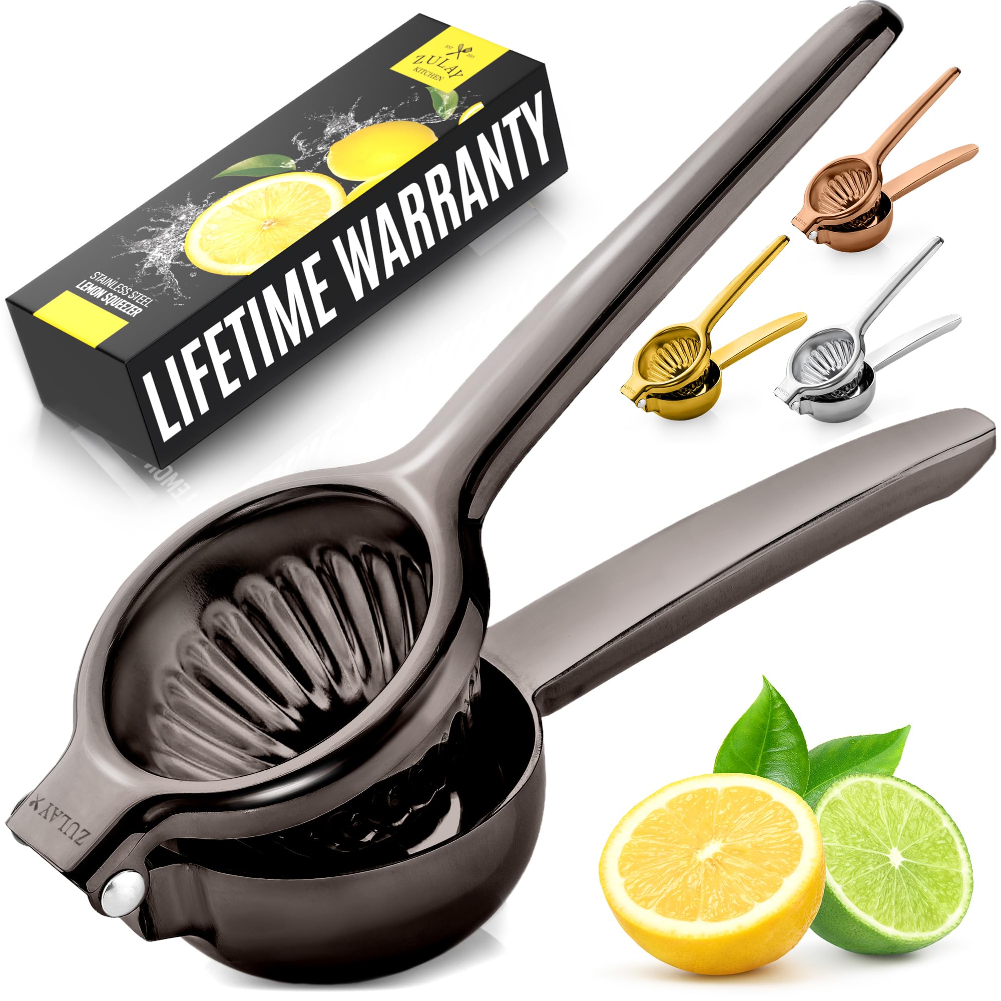 Lemon Squeezer Stainless Steel with Premium Quality Heavy Duty Solid Metal Squeezer Bowl - Large Manual Citrus Press Juicer and Lime Squeezer Stainless Steel - by Zulay Kitchen