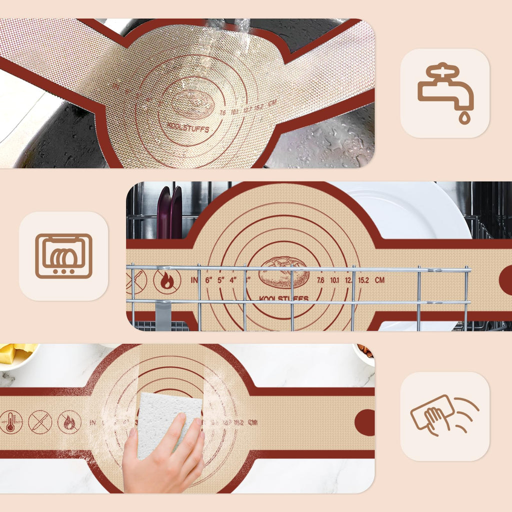 Silicone Bread Sling for Dutch Oven, 2 PCS Red Non-Stick & Reusable Bread Baking Supplies with Extra Long Handles, Easily Transfer Sourdough, Dishwasher Safe, Round