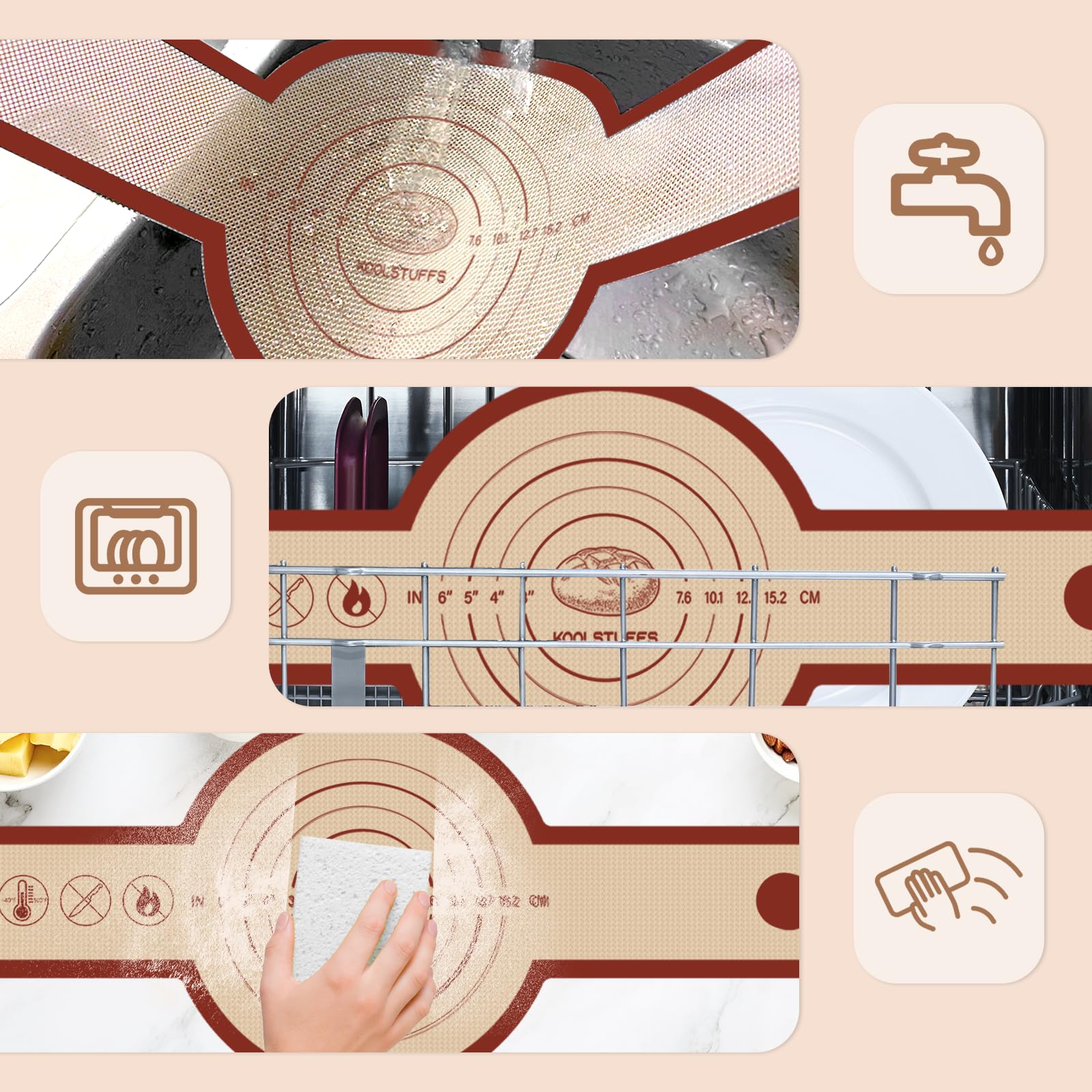 Silicone Bread Sling for Dutch Oven, 2 PCS Red Non-Stick & Reusable Bread Baking Supplies with Extra Long Handles, Easily Transfer Sourdough, Dishwasher Safe, Round