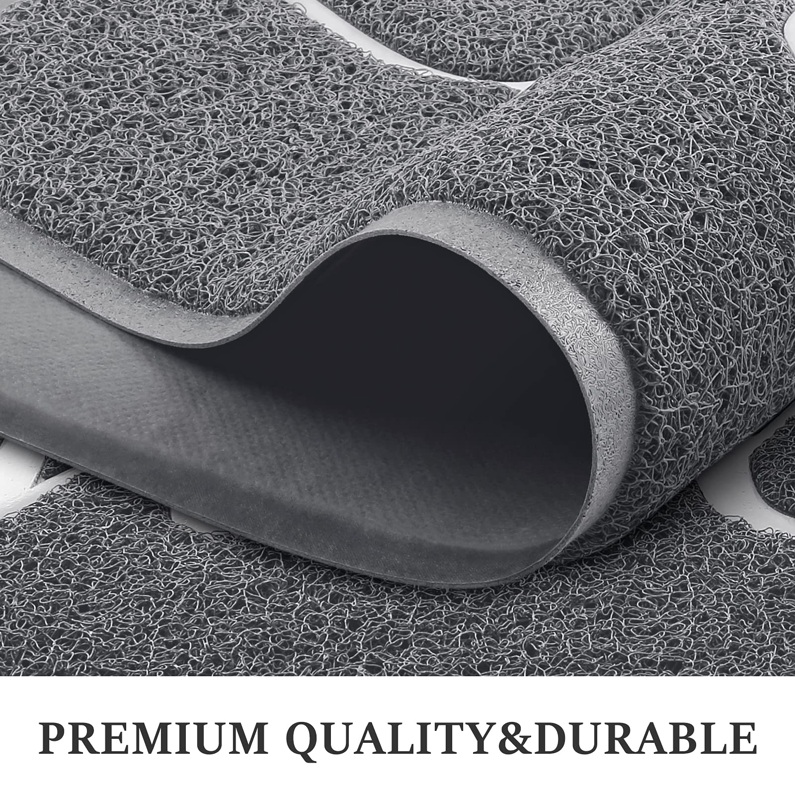 Door Mat (30"x17.5",Black), Welcome Mat Low Profile Front Doormat Floor Mat Non Slip Rugs for Entryway, Patio, High Traffic Areas