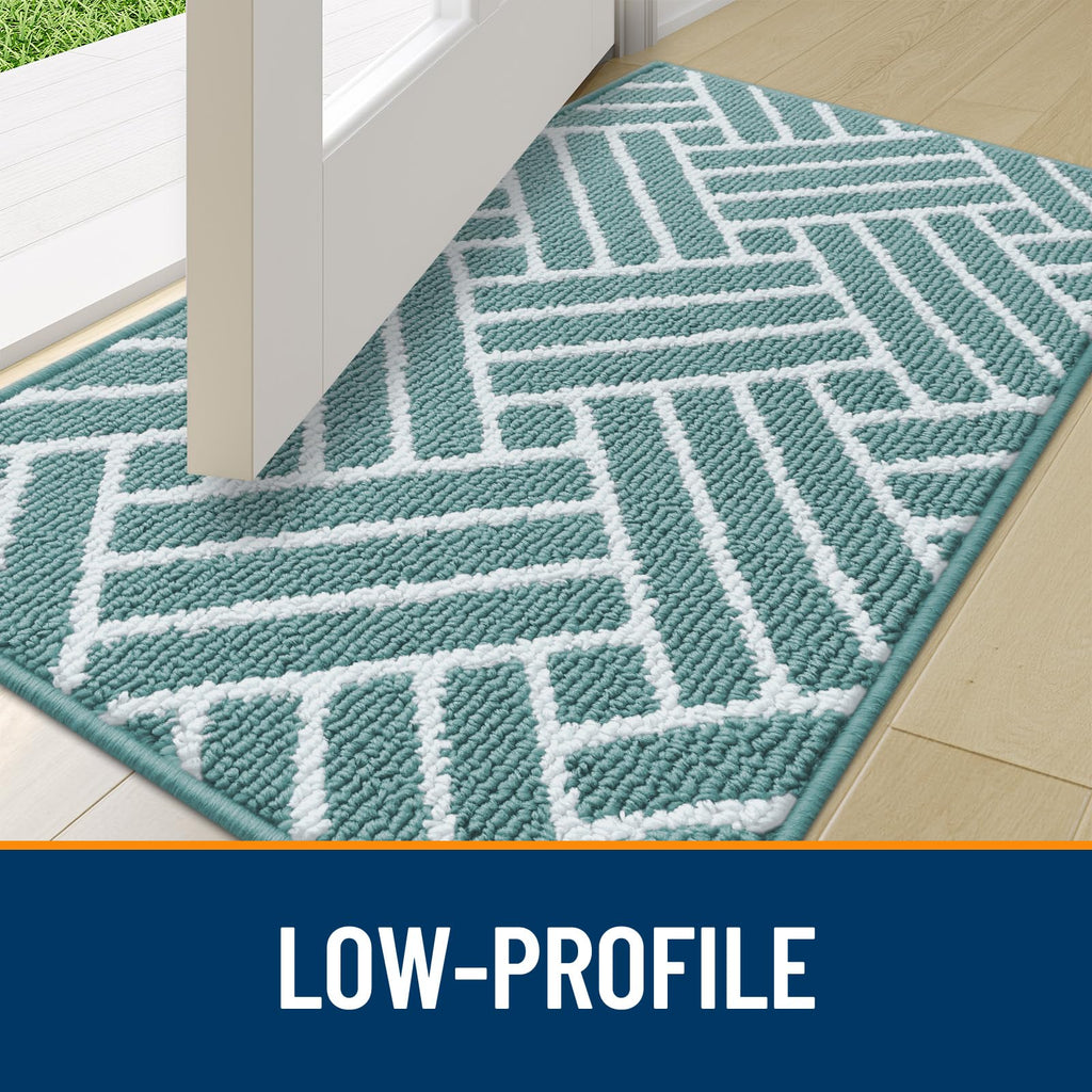 OLANLY Indoor Door Mat, 32x20 Inch, Dirt Resistant and Absorbent, Non-Slip Rubber Backing Floor Mats, Easy Clean Low-Profile Doormat for Entryway, Front Door, and Inside Entrance, Grey