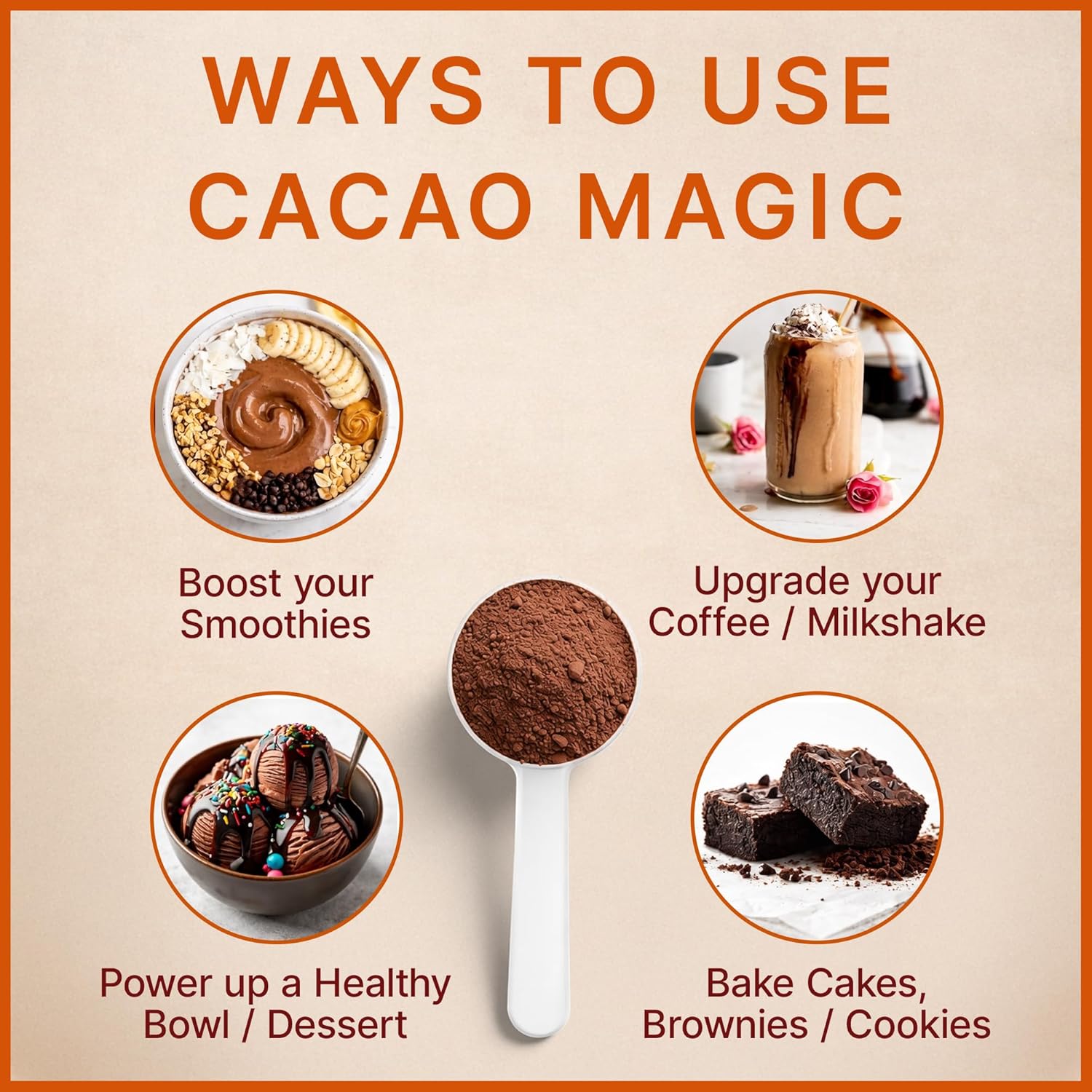 MegaPlants Cacao Magic | Superfood 5 Mushroom Blend | Lions Mane, Reishi, Chaga, Cordyceps, Turkey Tail | Smoothie, Hot Chocolate, Coffee Alternative