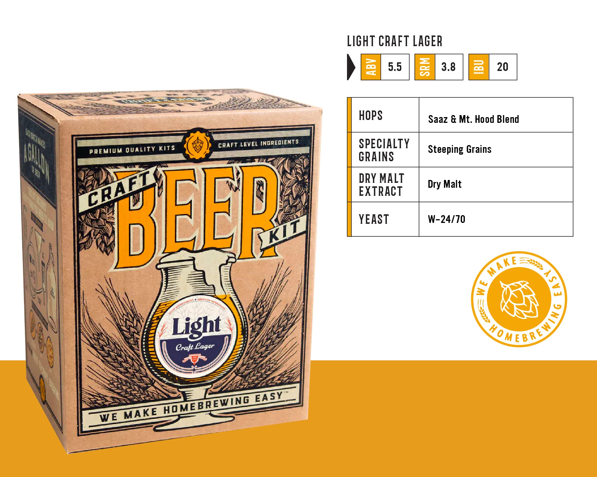 Craft A Brew - American Pale Ale - Beer Making Kit - Make Your Own Craft Beer - Complete Equipment and Supplies - Starter Home Brewing Kit - 1 Gallon
