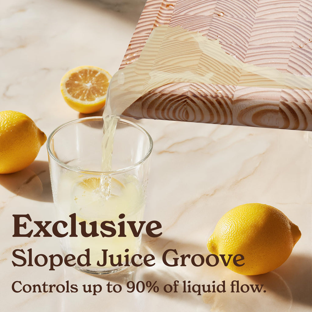 Smirly Non Toxic Larch Cutting Boards for Kitchen [1.2" Thickness][17"Extra Large] Cutting Chopping Board with Deep Juice Groove Heavy Duty & Easy Clean